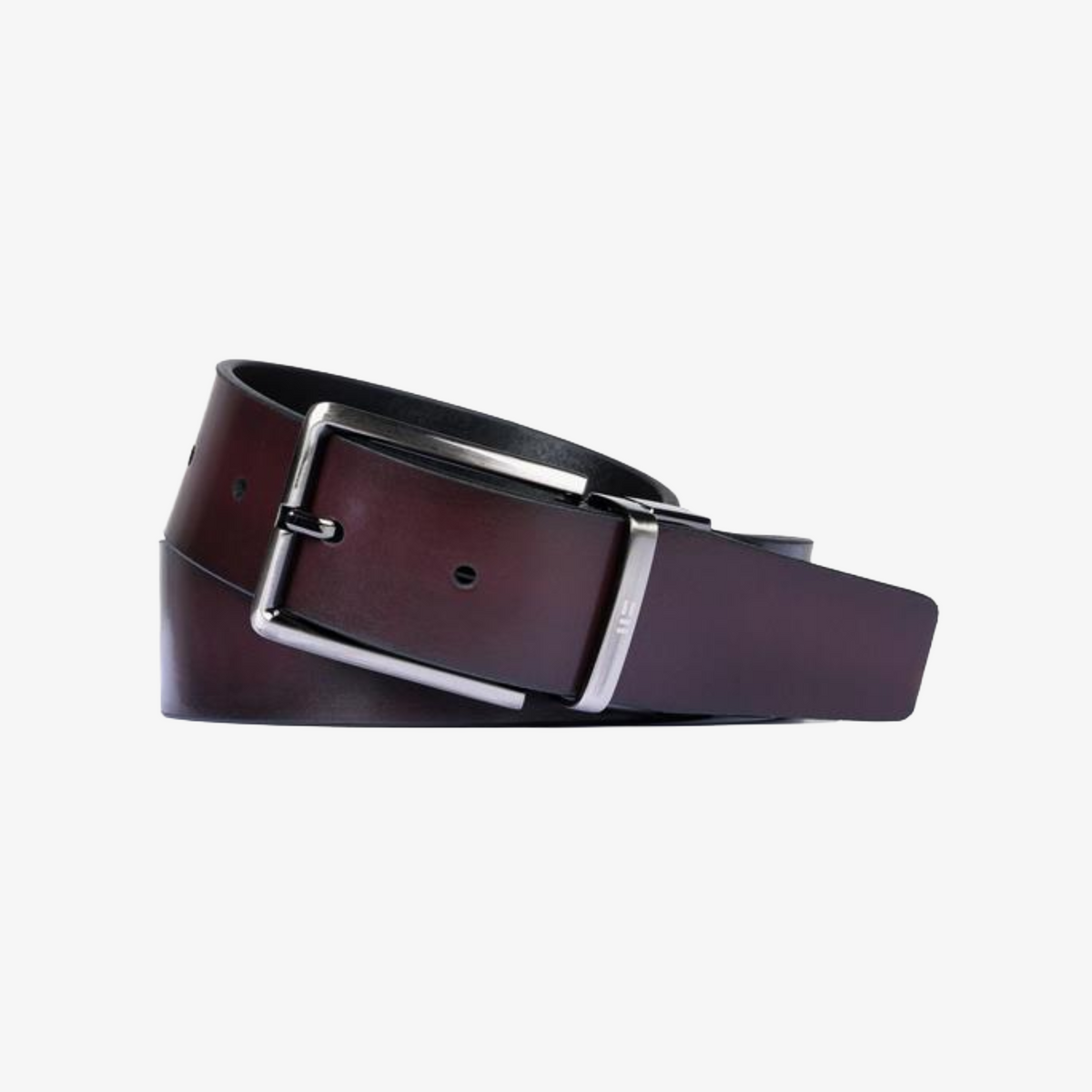 Miguel Bellido 35mm Reversible Leather Belt - Black-Burgundy