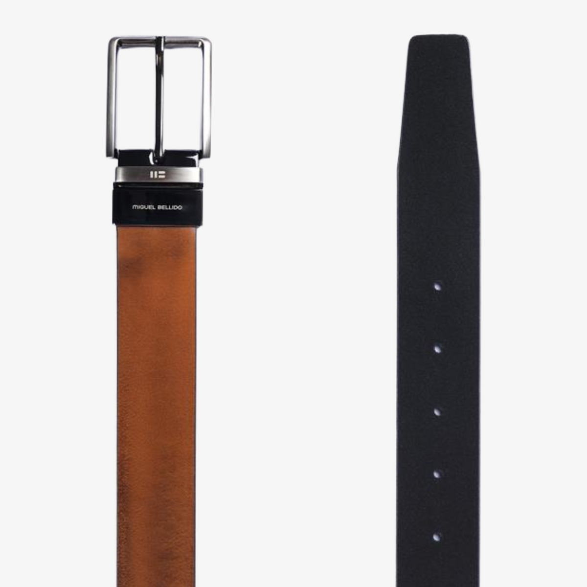 Miguel Bellido 35mm Reversible Leather Belt - Black-Tan