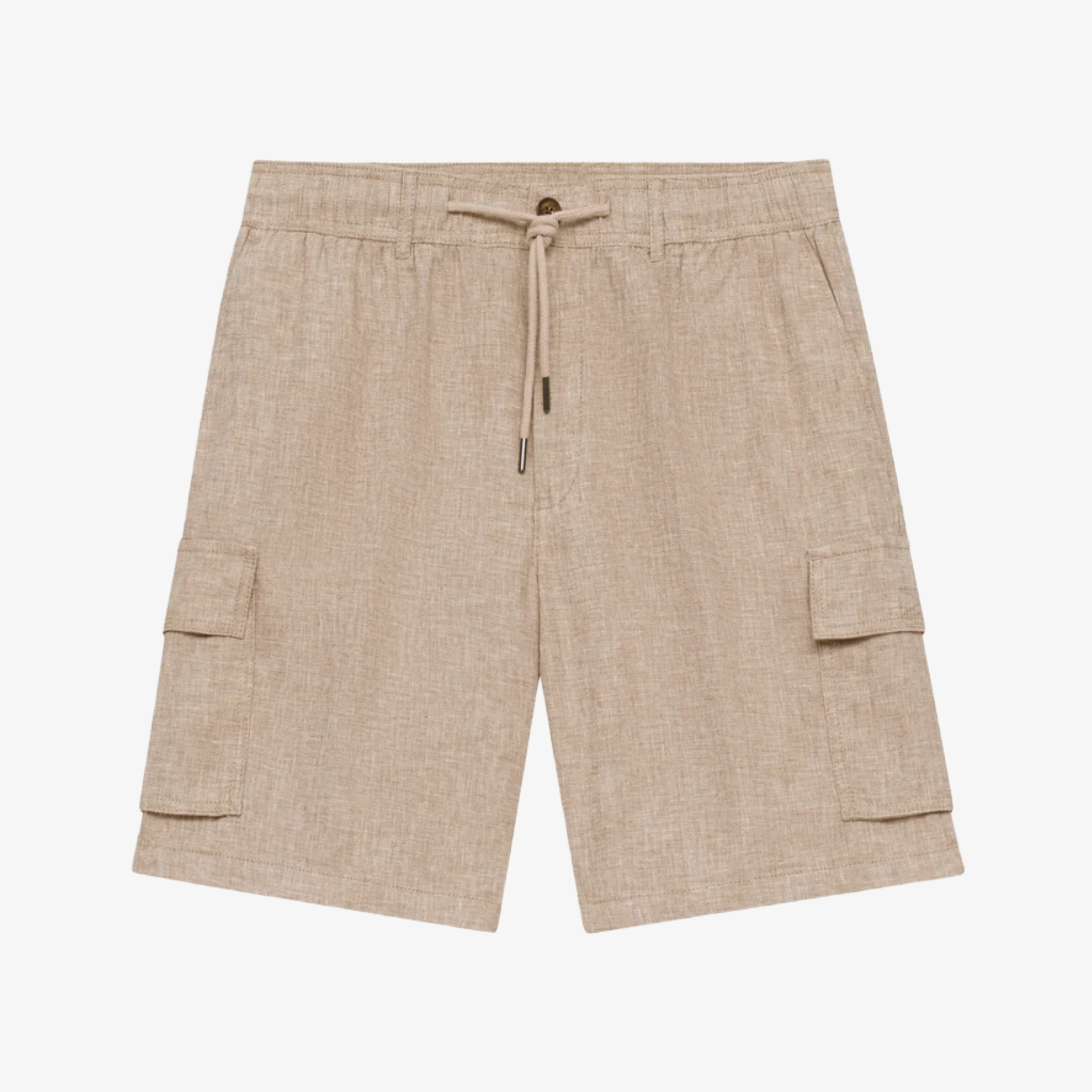 Bugatti Linen Blend Bermuda Cargo Shorts - Ecru