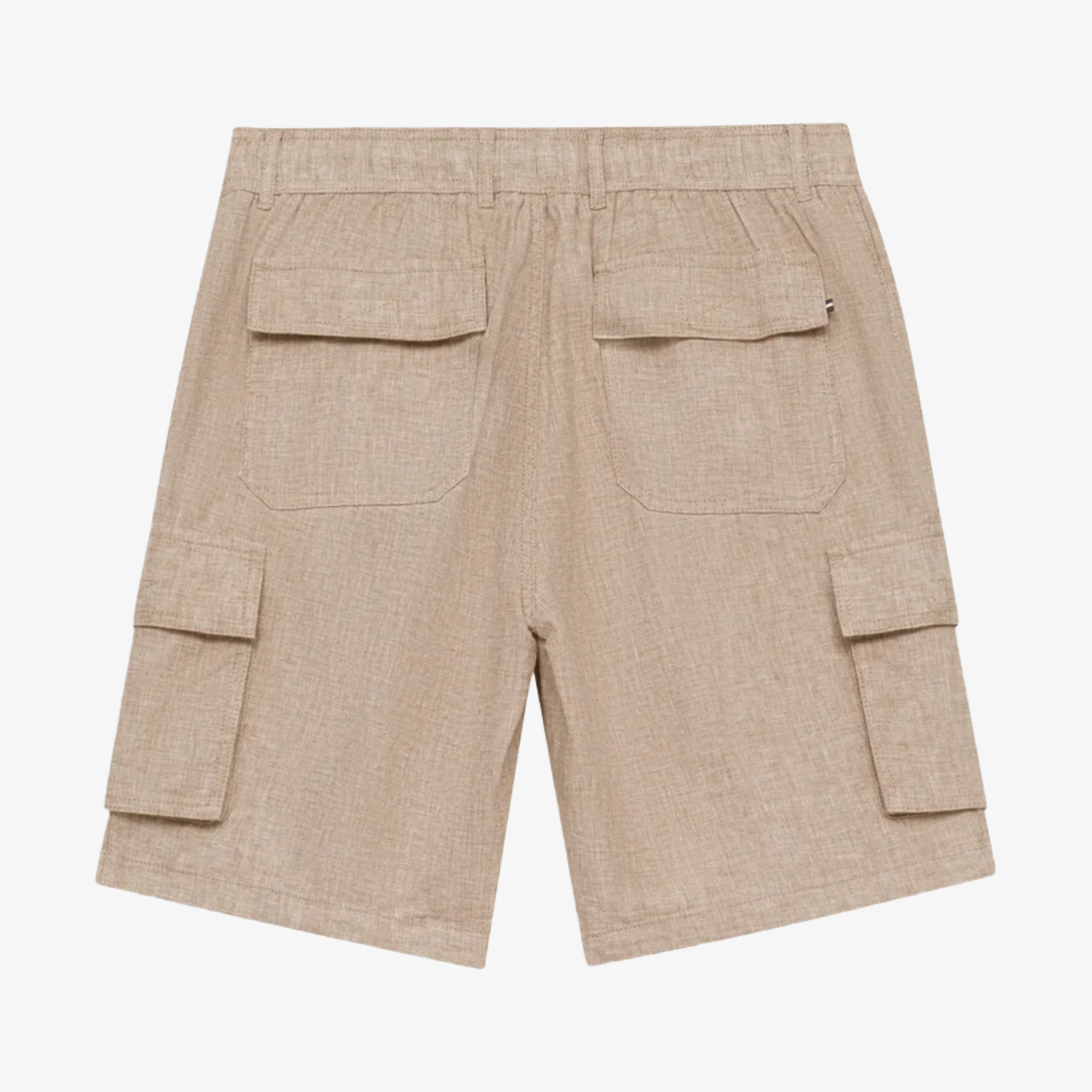 Bugatti Linen Blend Bermuda Cargo Shorts - Ecru