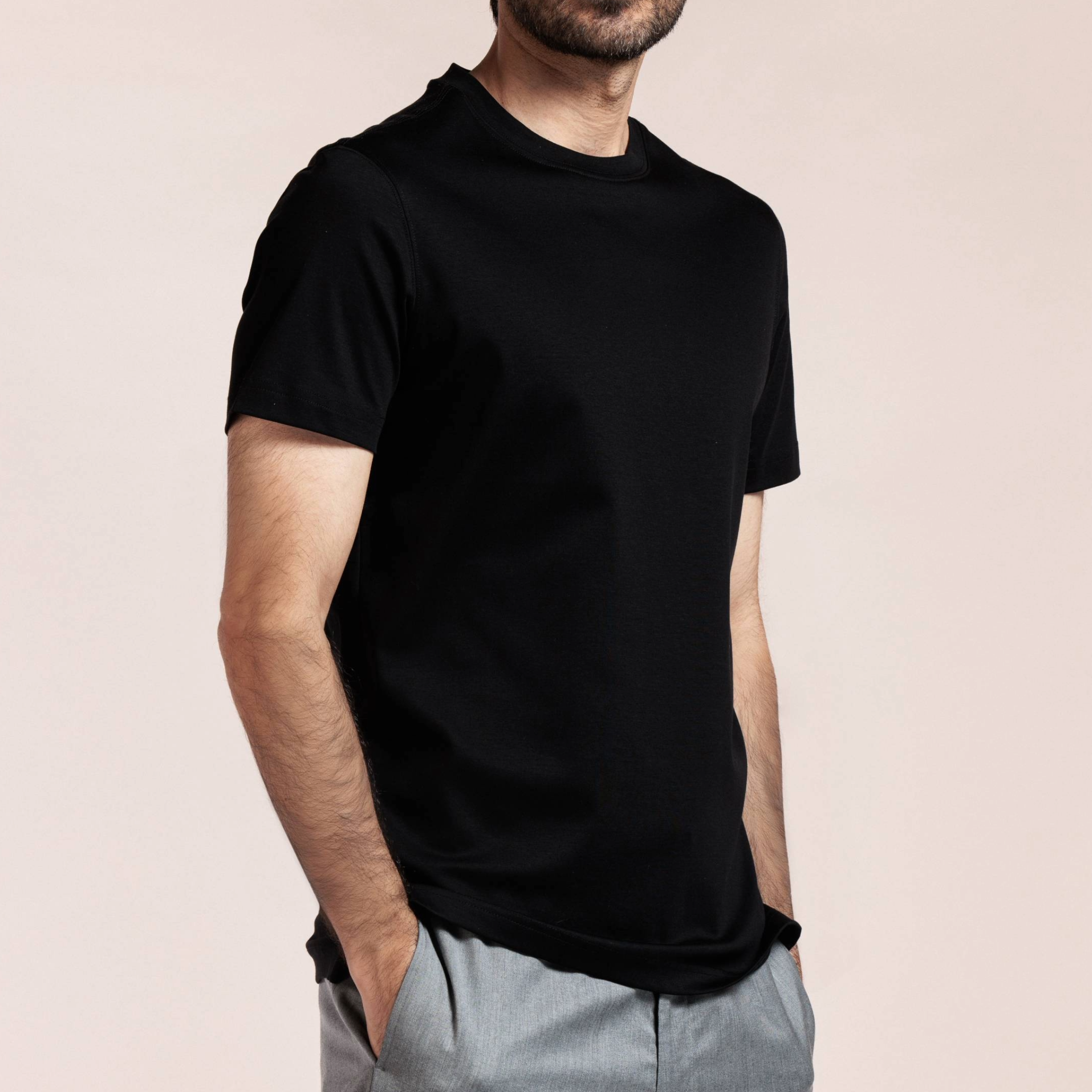 Thomas Maine Liquid Cotton T Shirt - Black