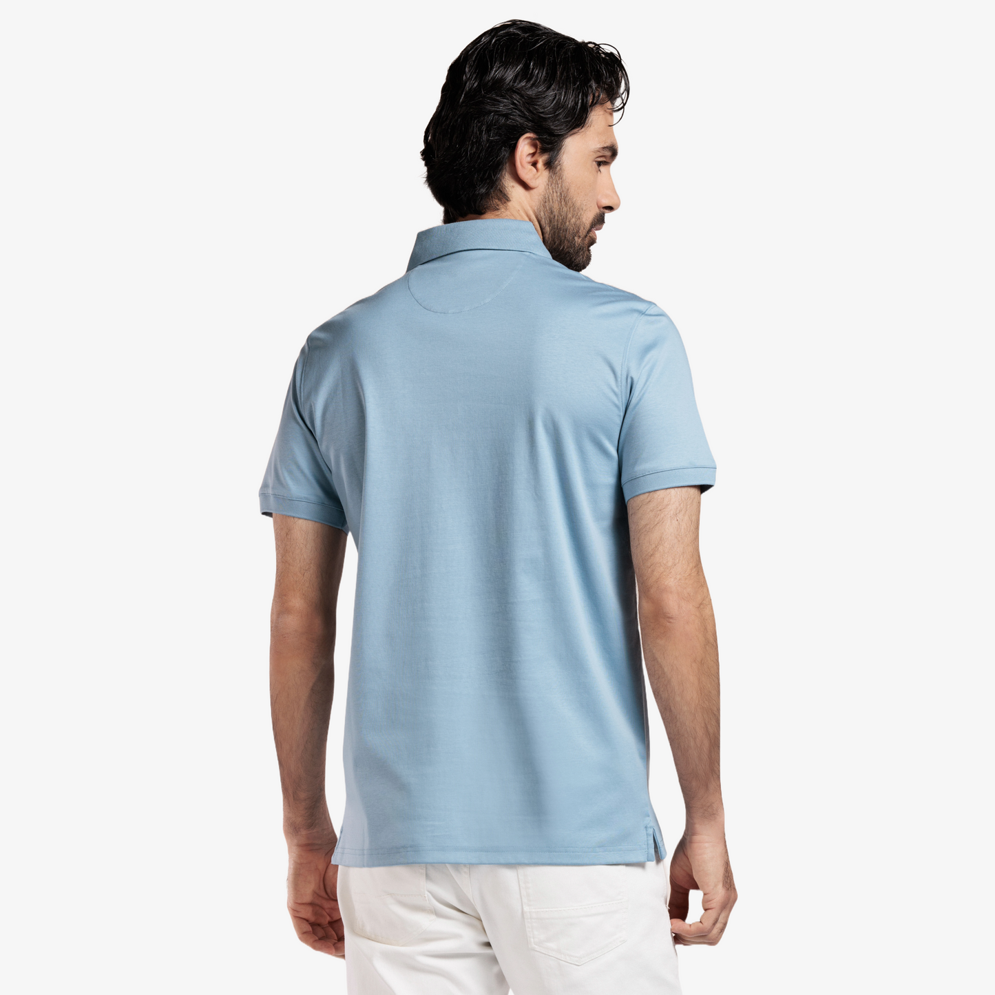 Thomas Maine Liquid Cotton Polo Shirt - Blue
