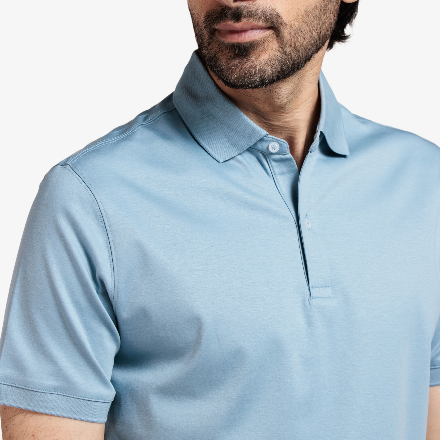Thomas Maine Liquid Cotton Polo Shirt - Blue