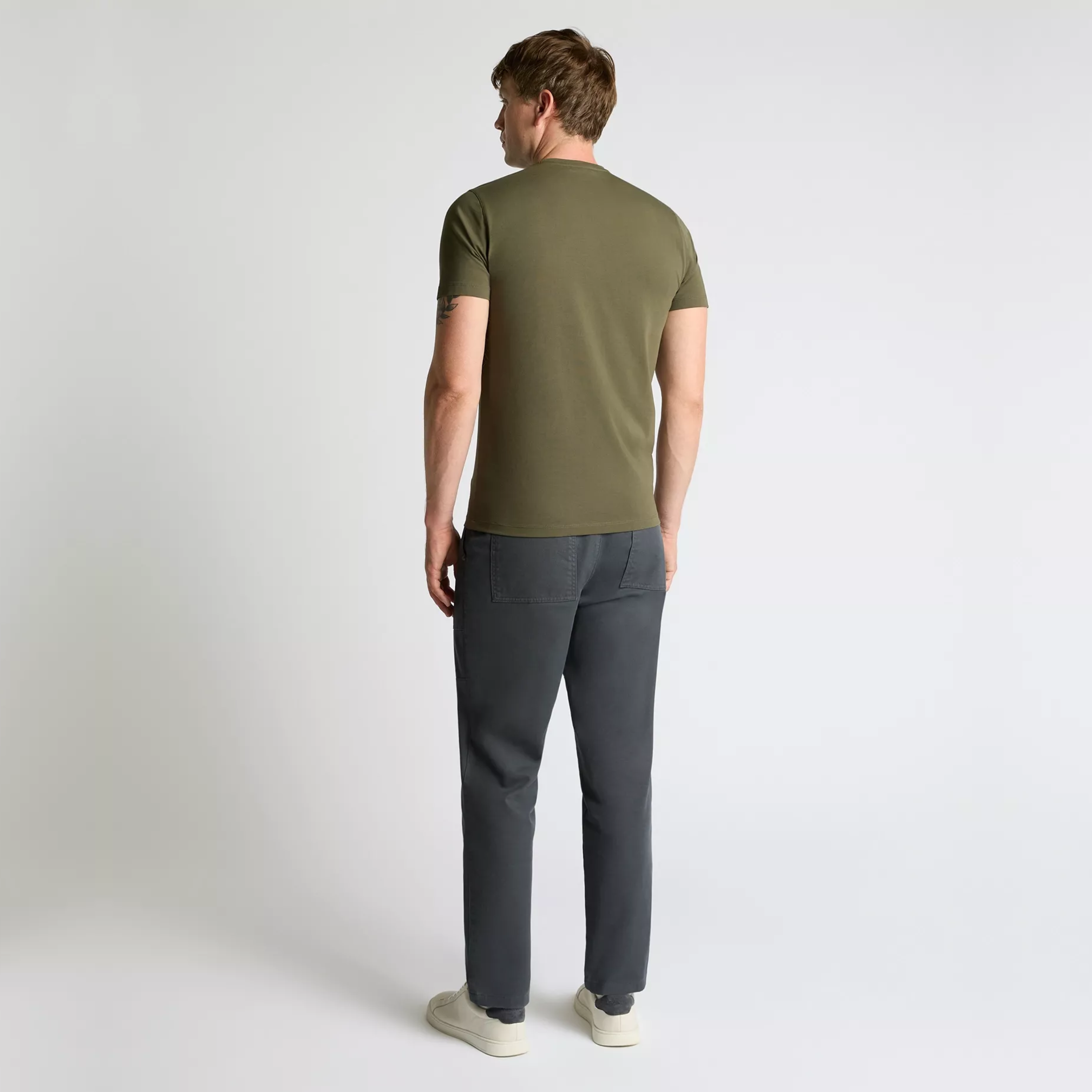 Remus Tapered Fit Cotton-Stretch T Shirt - Dark Khaki