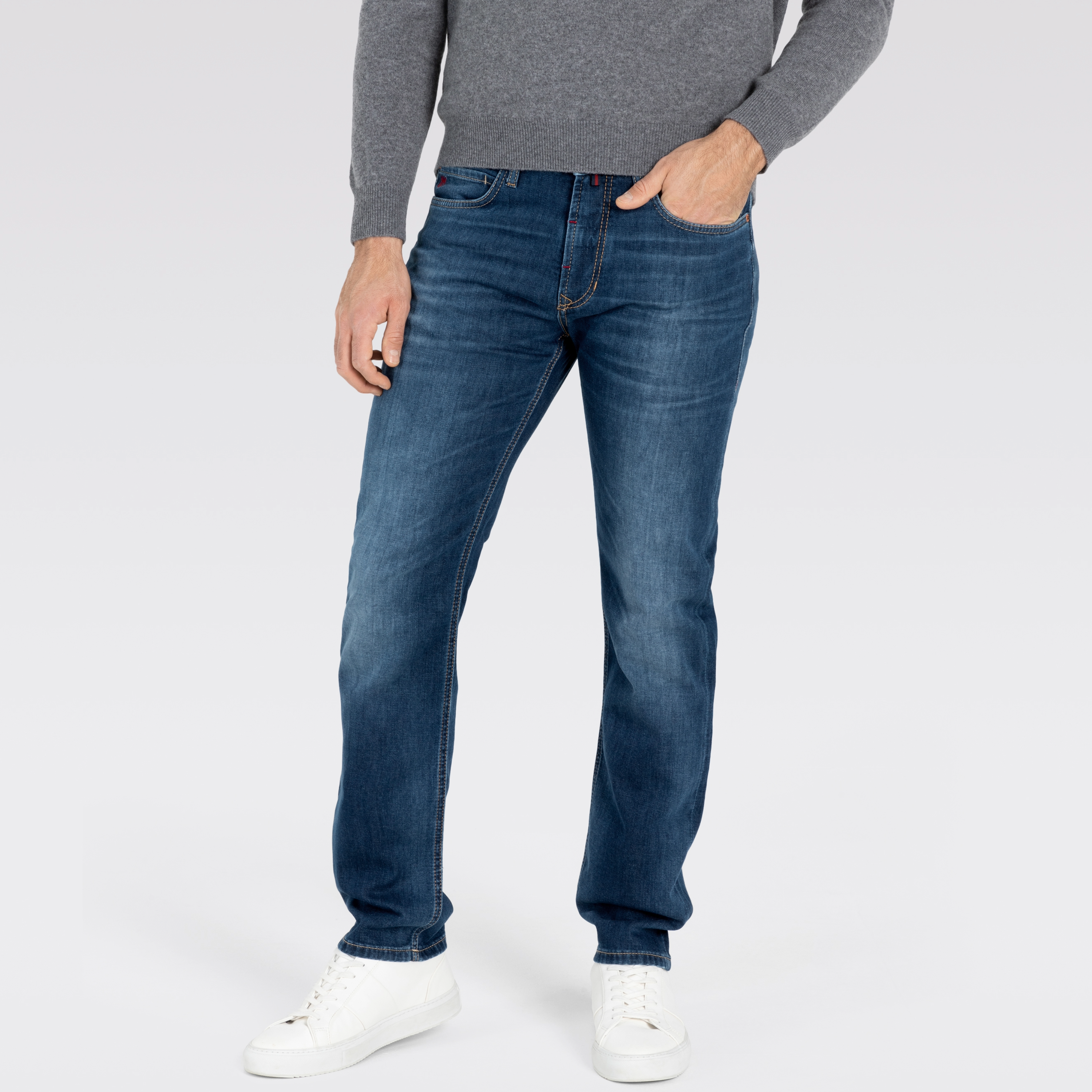 Mac Arne Straight Fit Denim Jeans - Blue Light Used