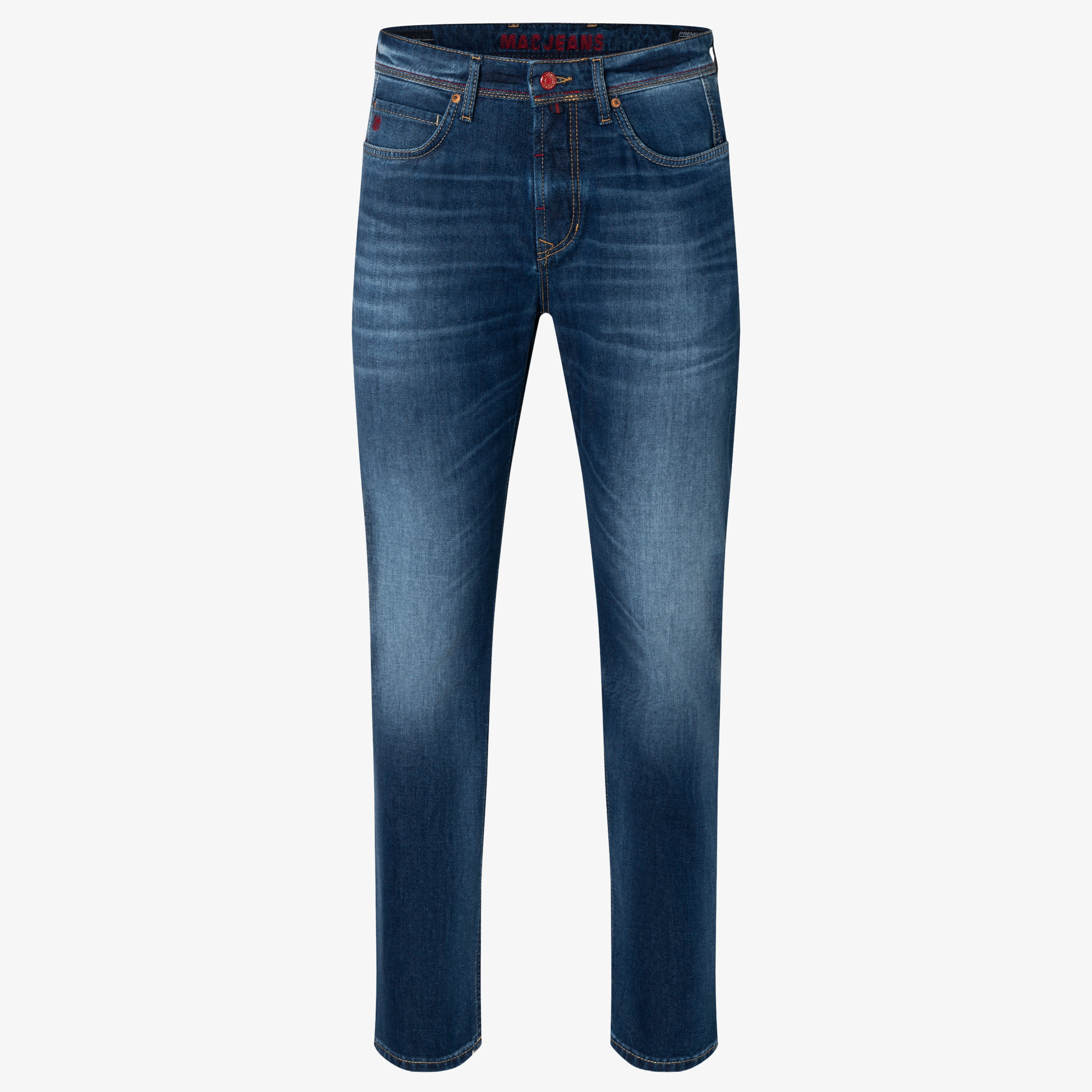 Mac Arne Straight Fit Denim Jeans - Blue Light Used