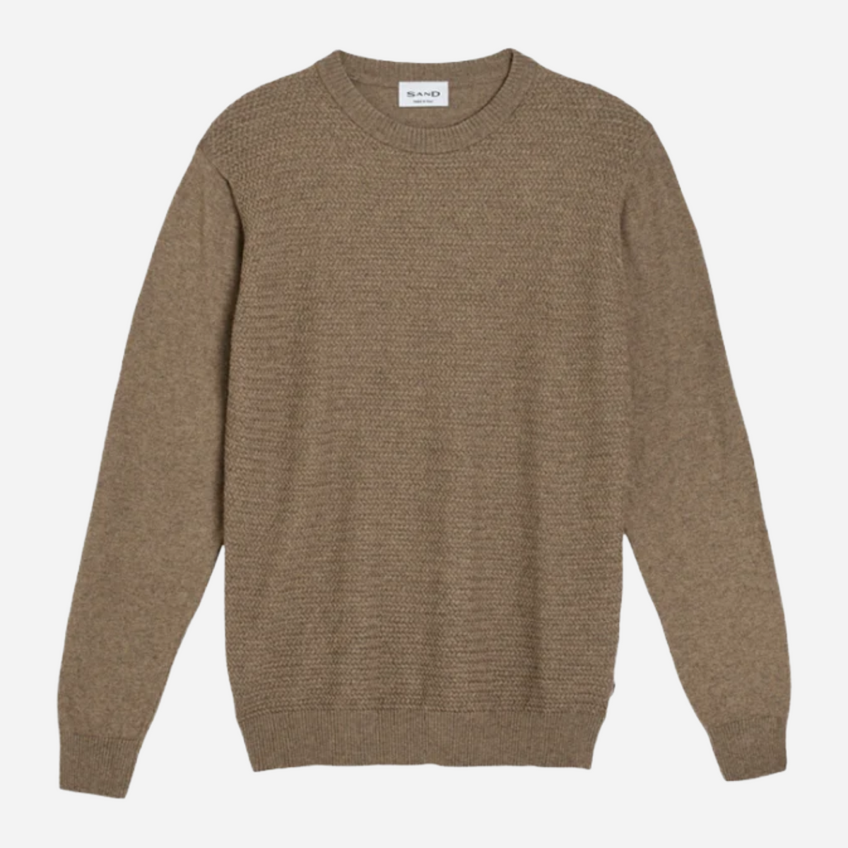 Sand Merino Wool Cotton Cable Knit Jumper - Light Camel