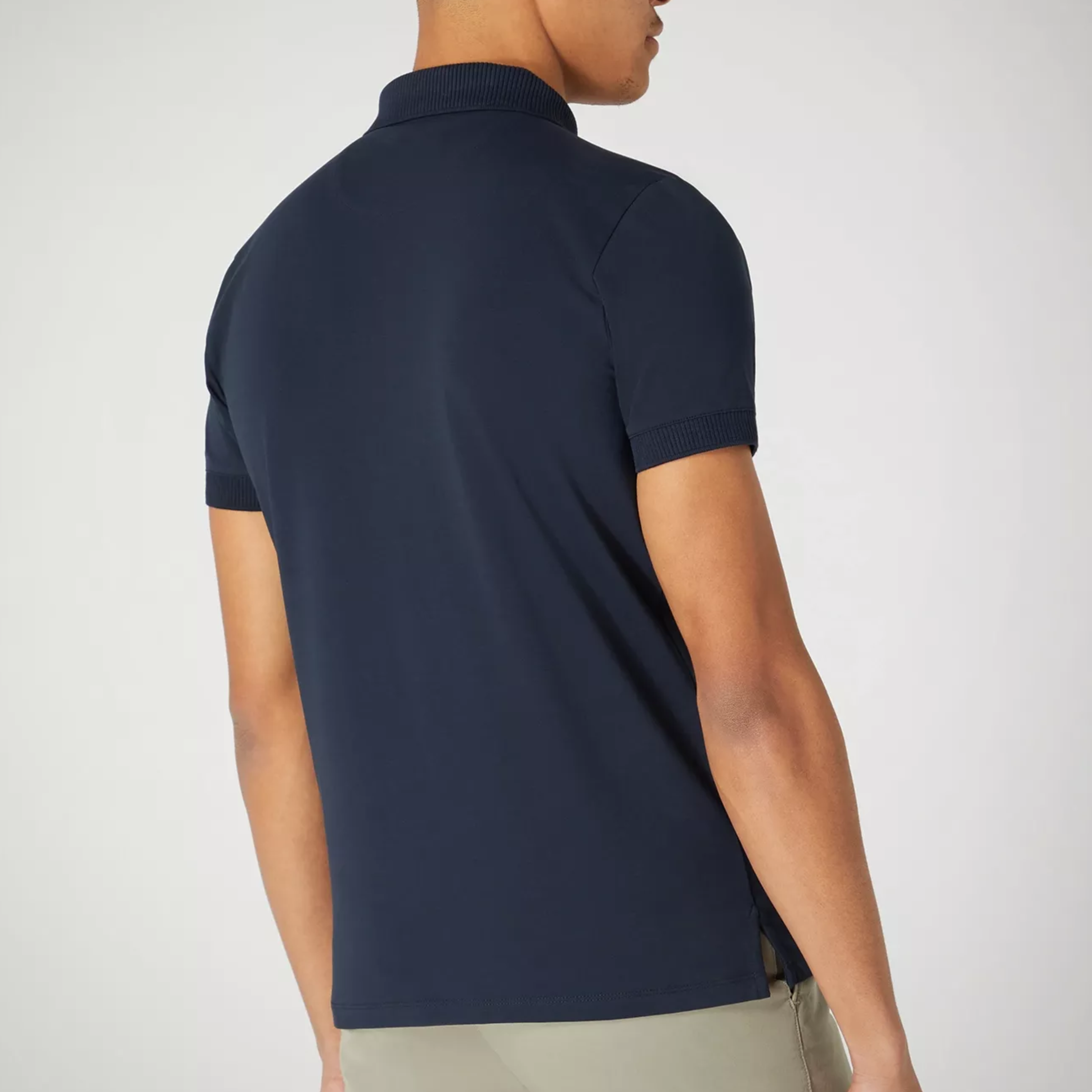 Remus Tapered Fit Cotton Stretch Polo Shirt - Navy