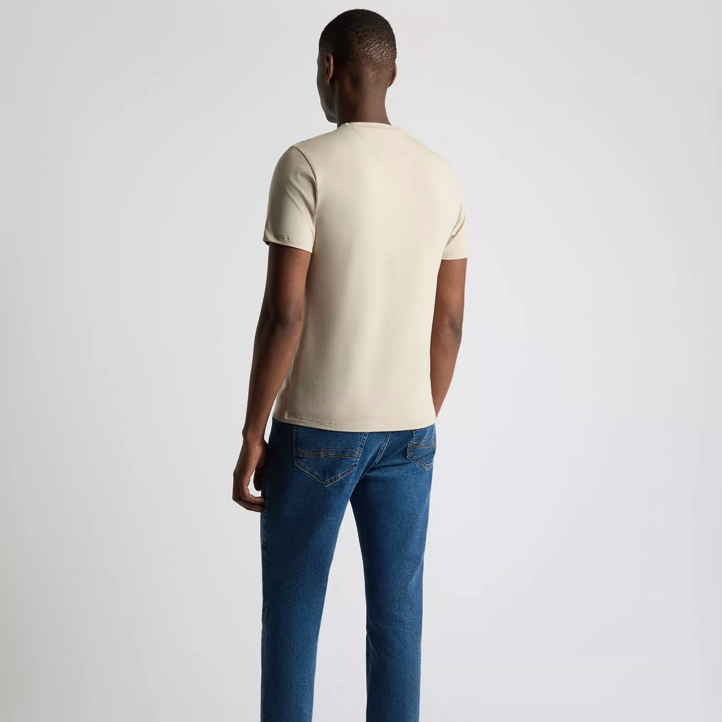 Remus Relaxed Fit Crew Neck Tencel T-Shirt - Beige