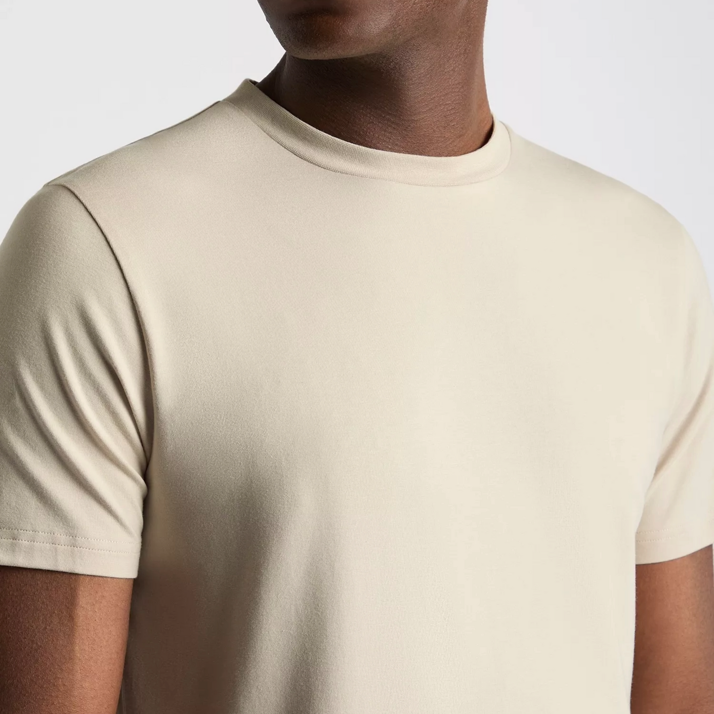 Remus Relaxed Fit Crew Neck Tencel T-Shirt - Beige