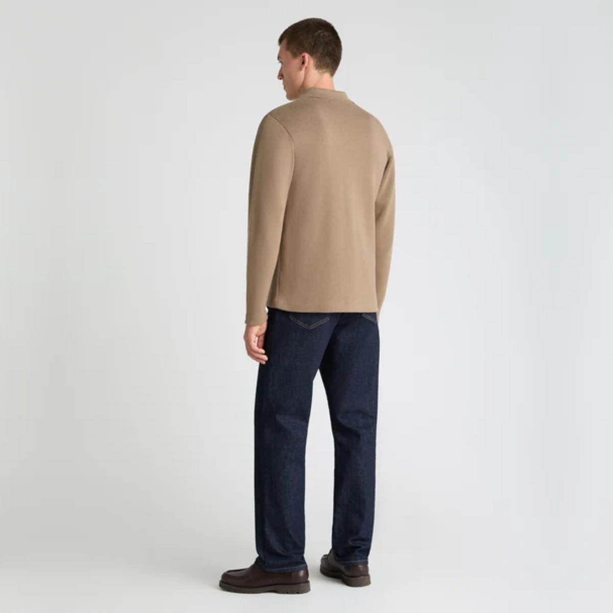 Remus Polo Collar Cotton Knitted Cardigan - Sand