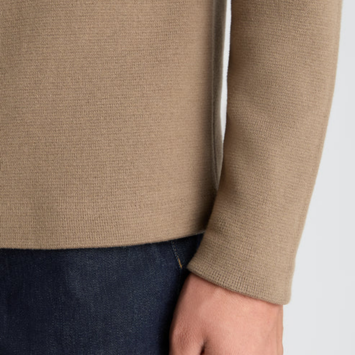 Remus Polo Collar Cotton Knitted Cardigan - Sand