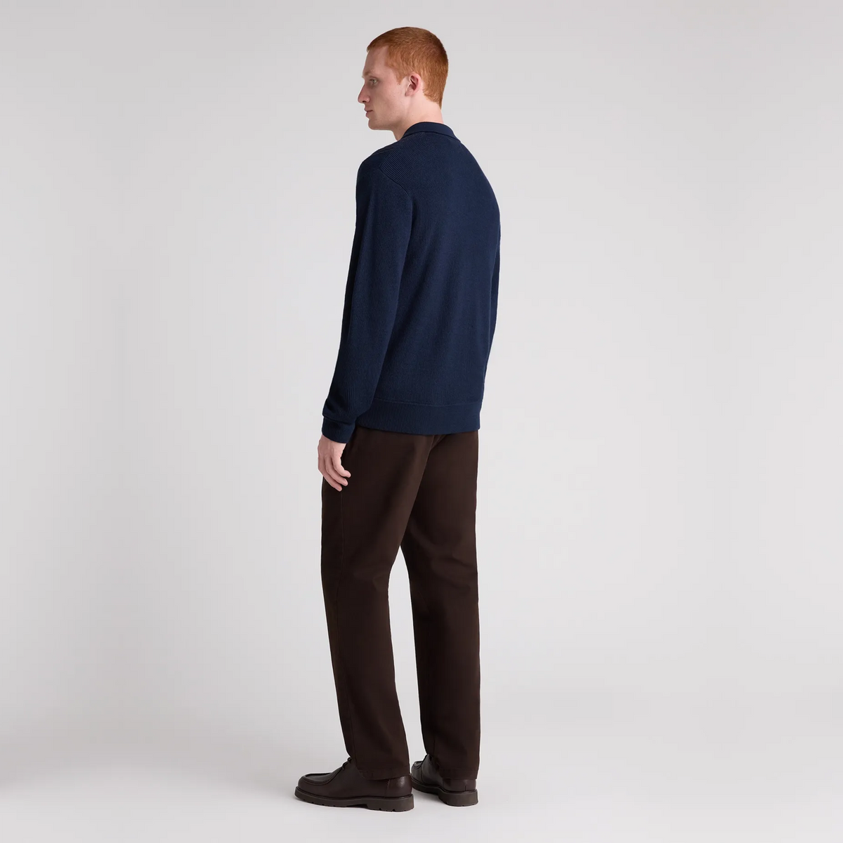 Remus Panelled Wool Blend Knitted Cardigan - Navy