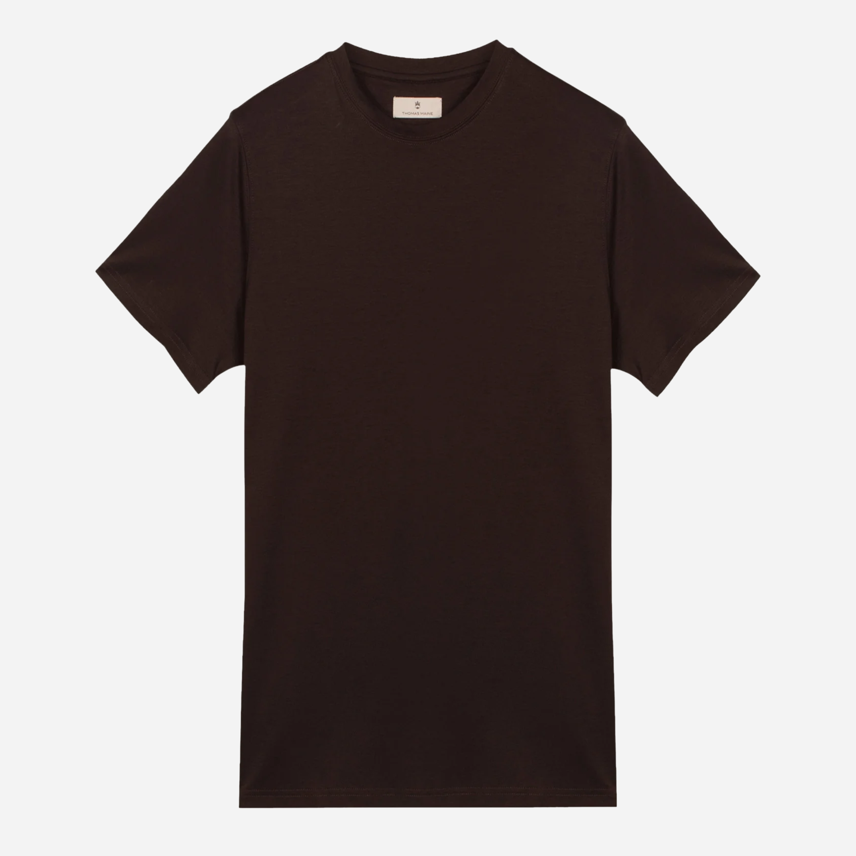 Thomas Maine Liquid Cotton T Shirt - Chocolate Brown