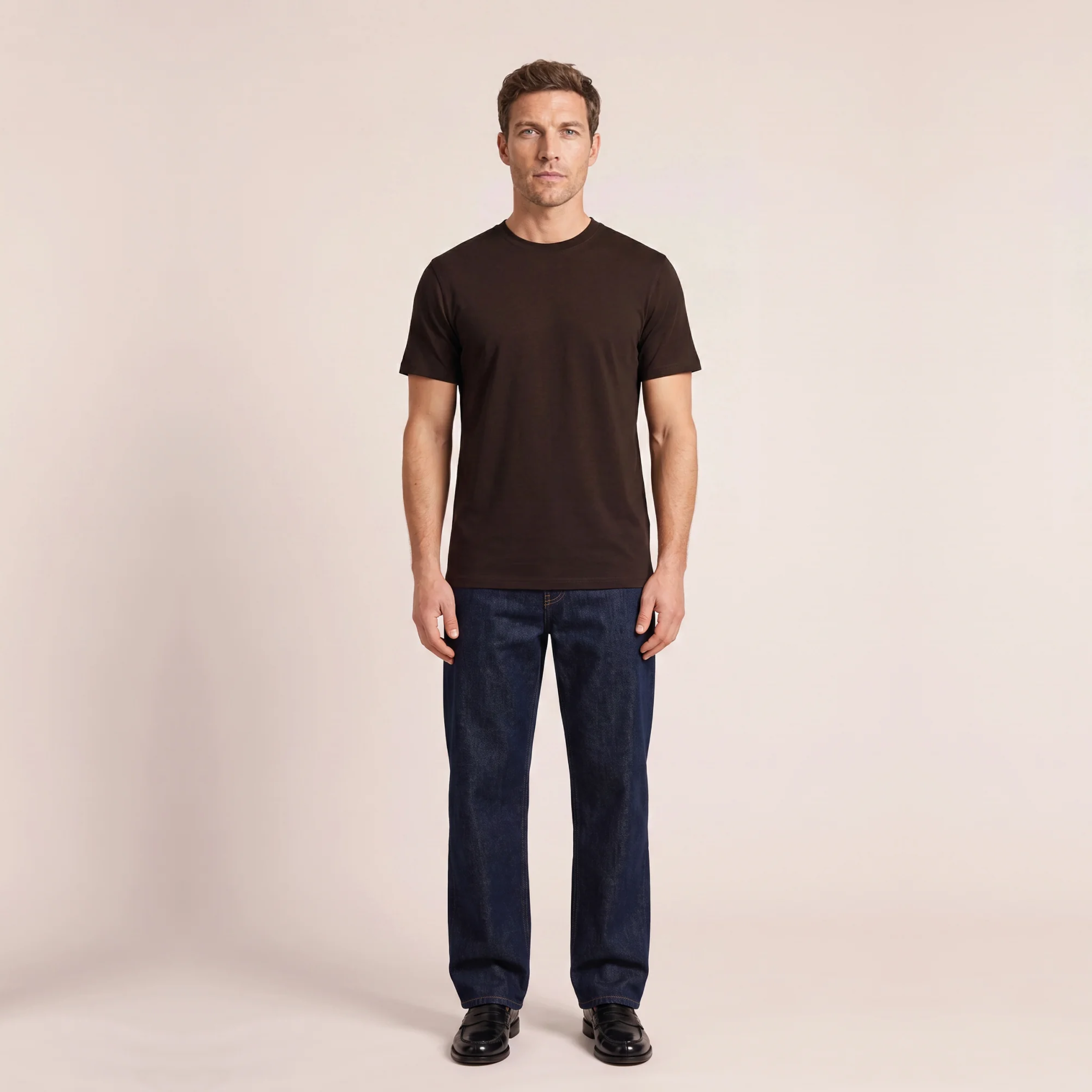 Thomas Maine Liquid Cotton T Shirt - Chocolate Brown