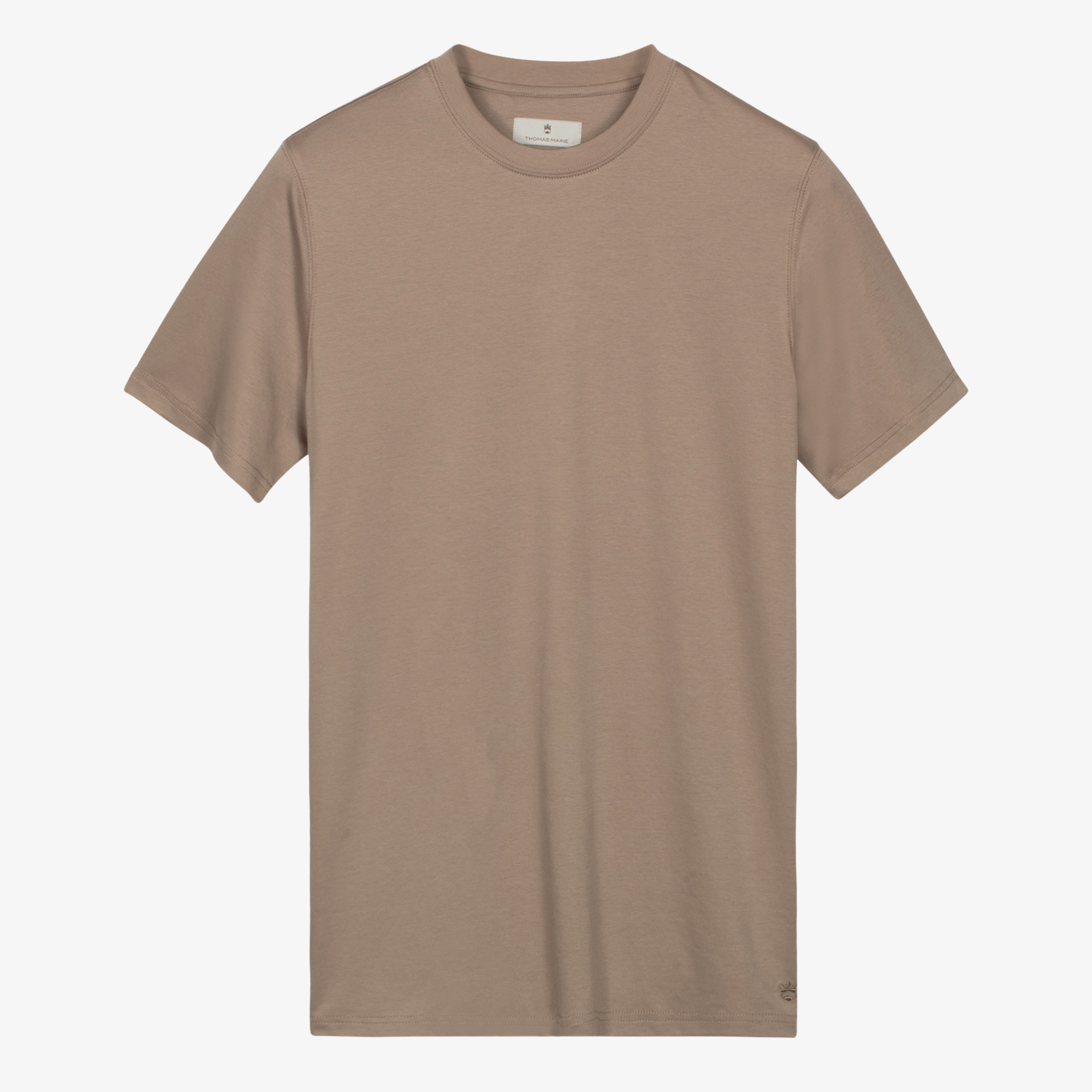 Thomas Maine Liquid Cotton T Shirt - Light Beige