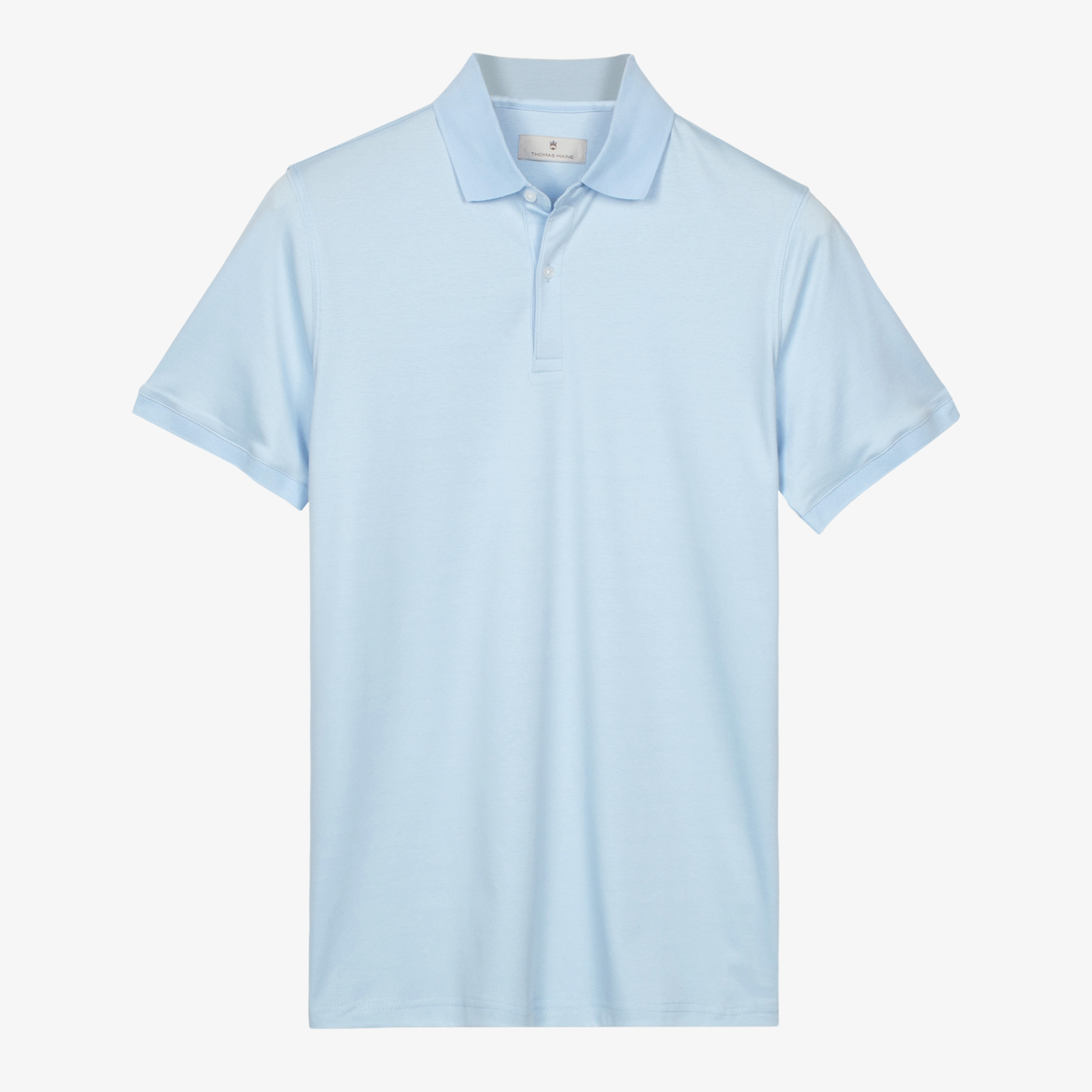 Thomas Maine Liquid Cotton Polo - Light Blue