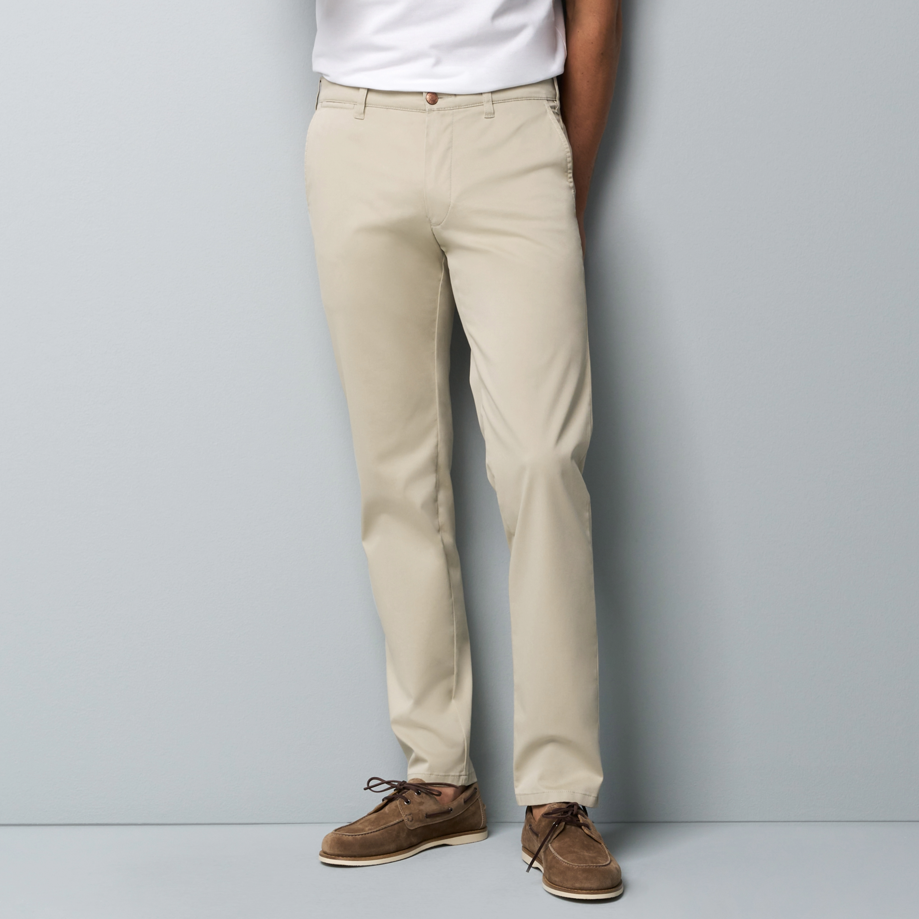 M5 by Meyer Light Twill Slim Fit Chinos - Light Beige