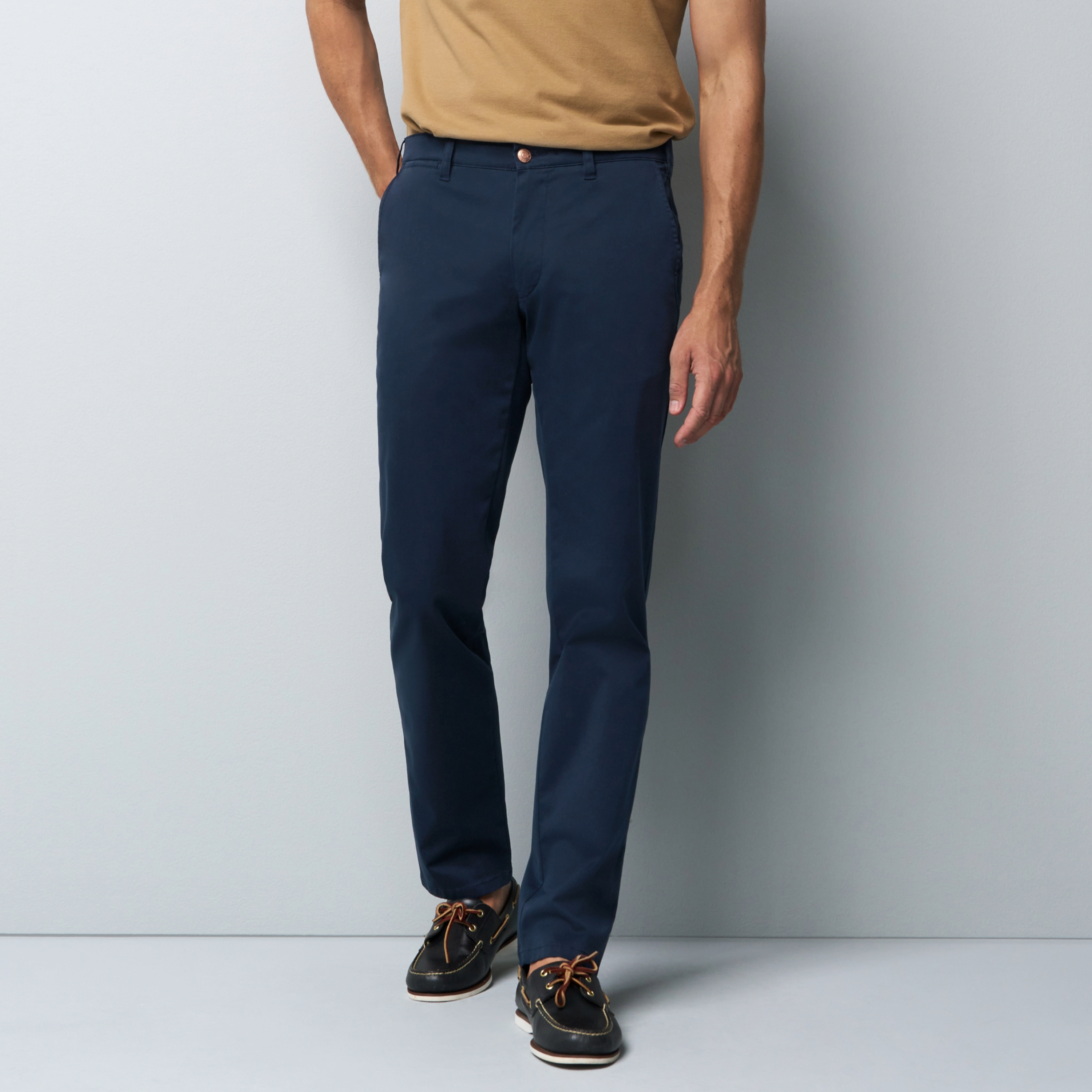 M5 by Meyer Light Twill Slim Fit Chinos - Navy