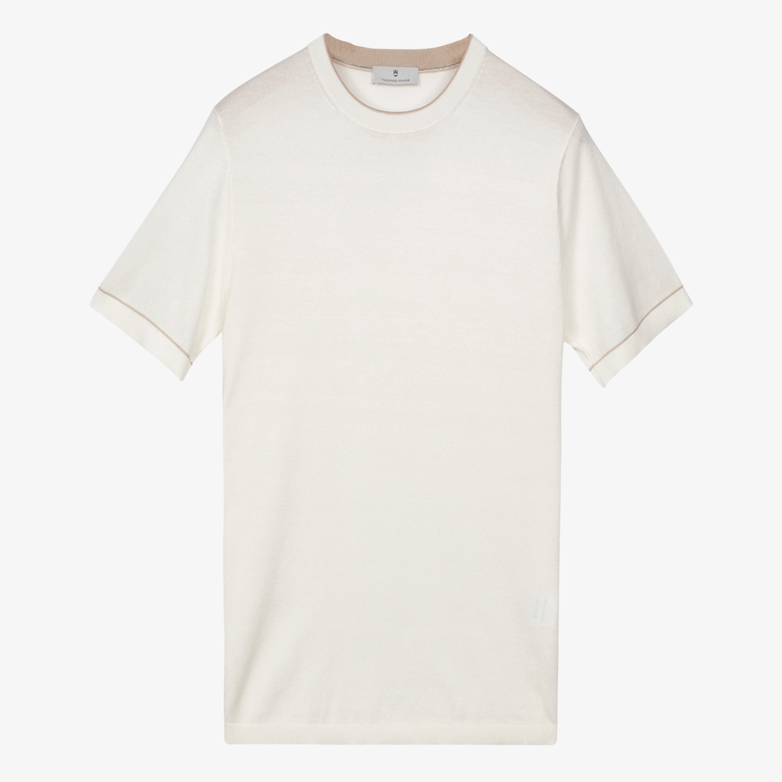 Thomas Maine Egyptian Cotton Knitted T Shirt - Off White