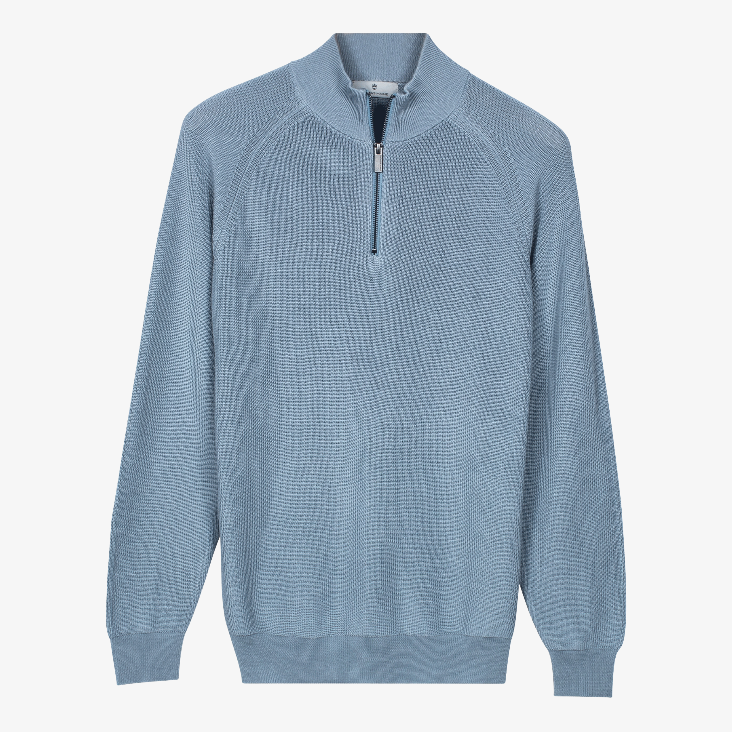 Thomas Maine Knitted 1/2 Zip Jumper - Light Blue
