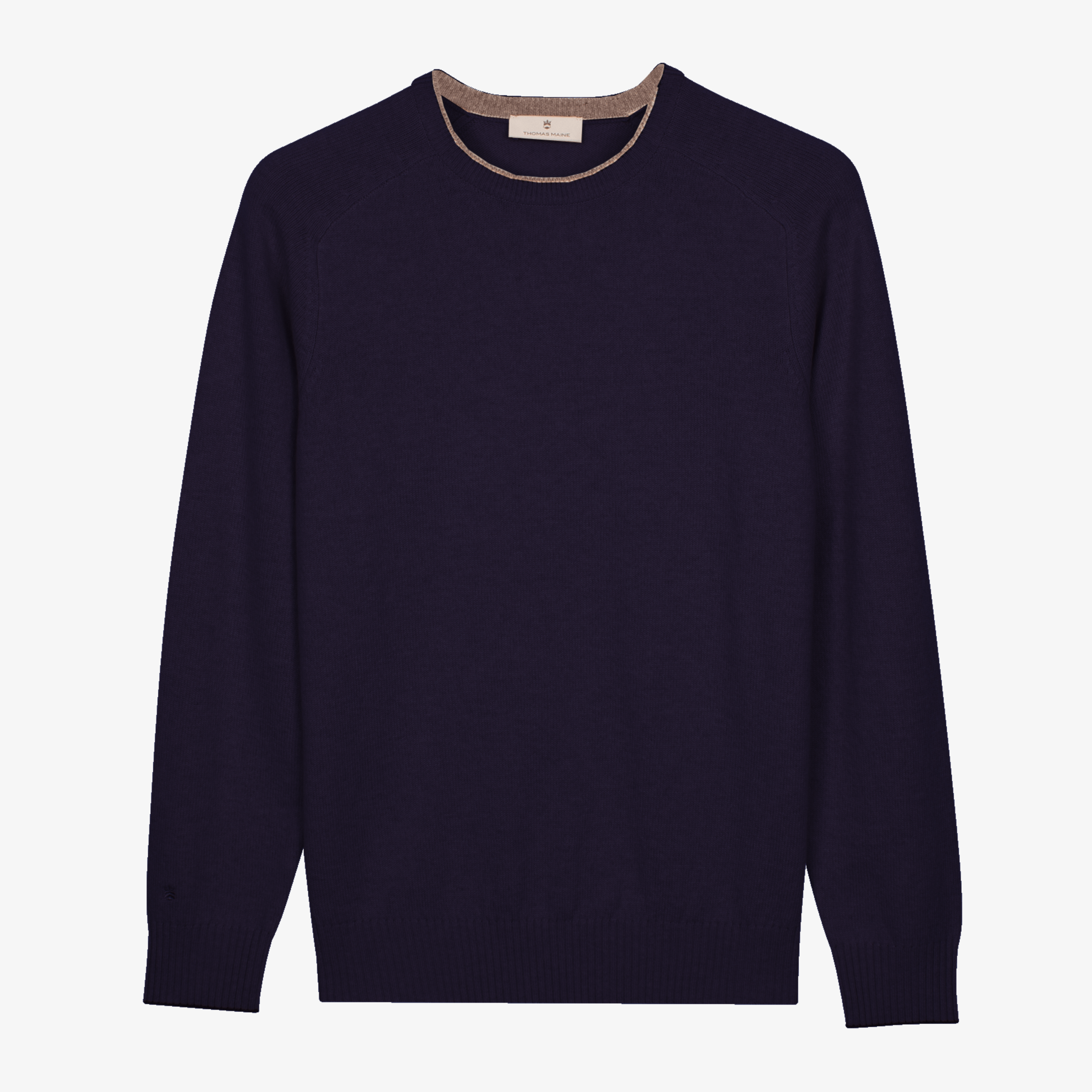 Thomas Maine Lambswool Crew Neck Jumper - Navy