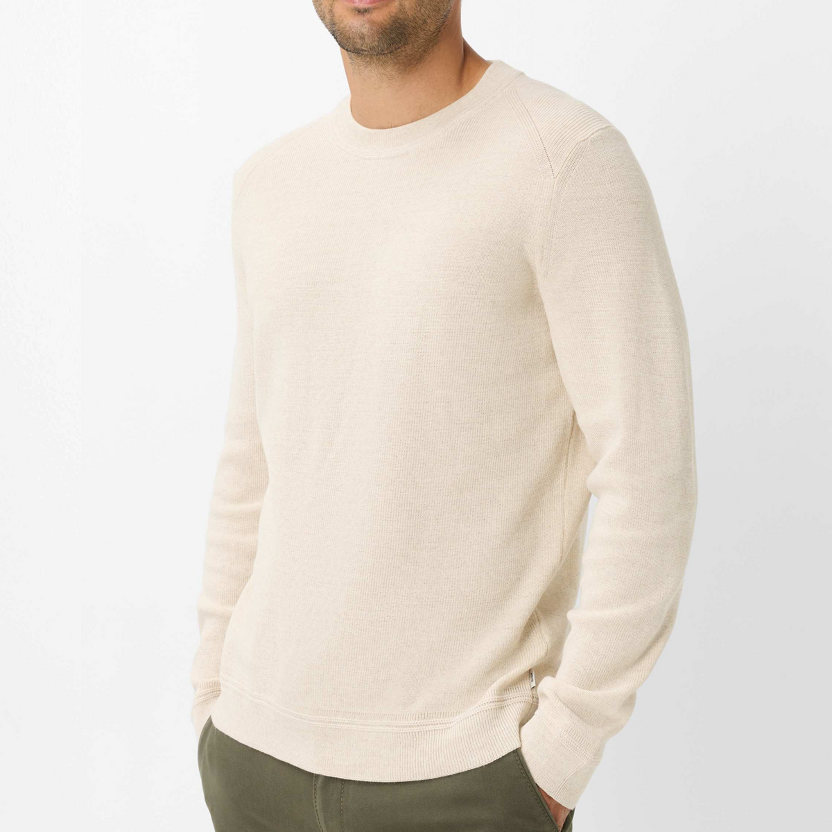 Brax Roy Cotton-Wool Crew Neck Jumper - Beach