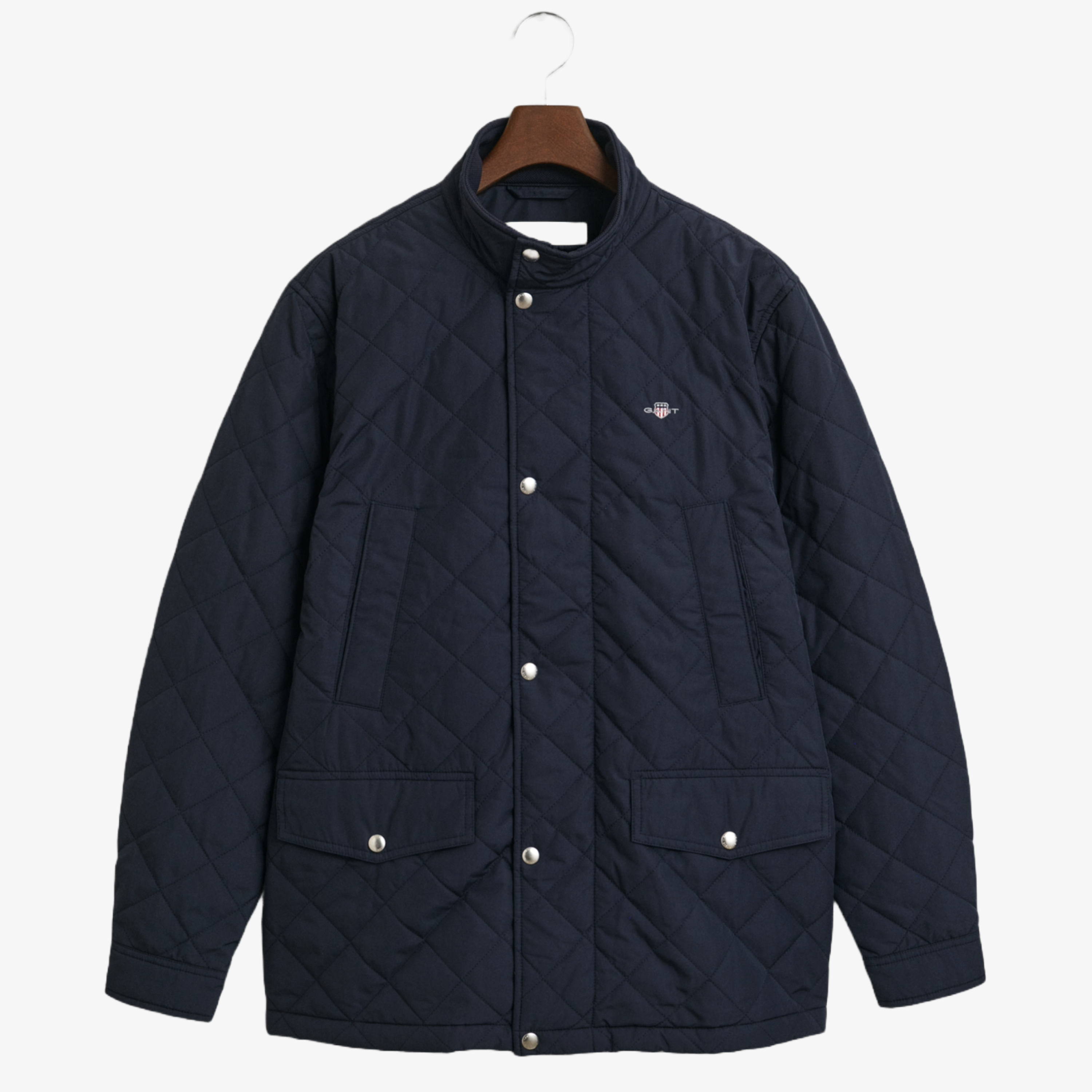 Gant Quilted Windcheater Mid Length Jacket - Evening Blue
