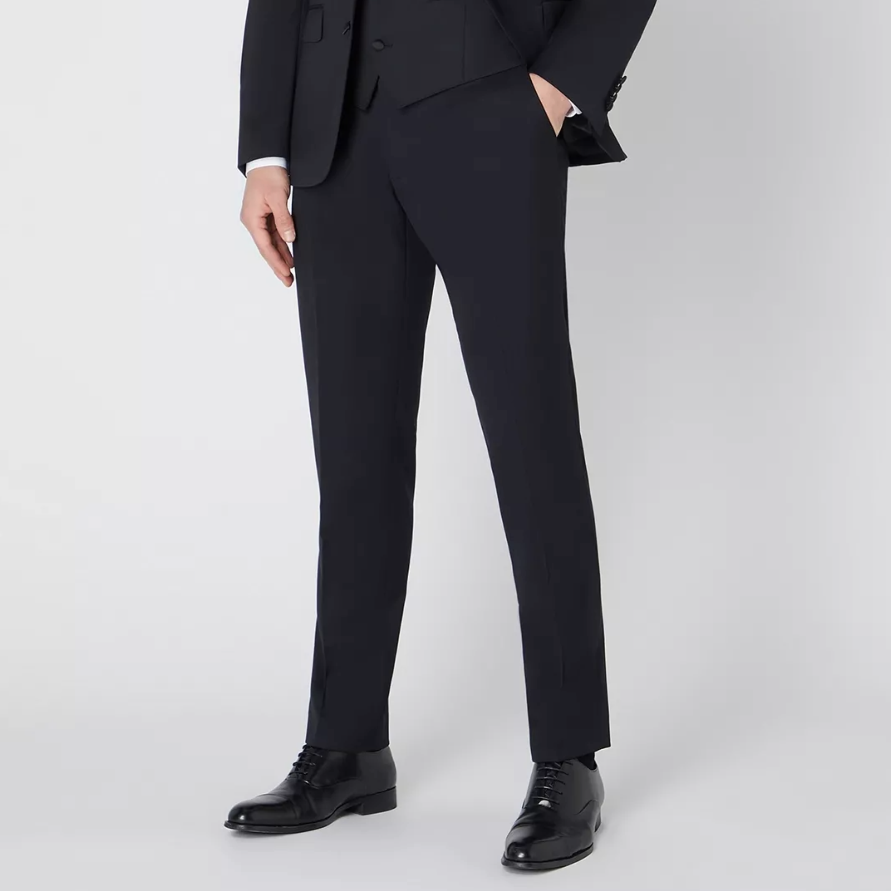 Remus Uomo Paco Tapered Wool-Rich Mix & Match Suit Trousers - Black