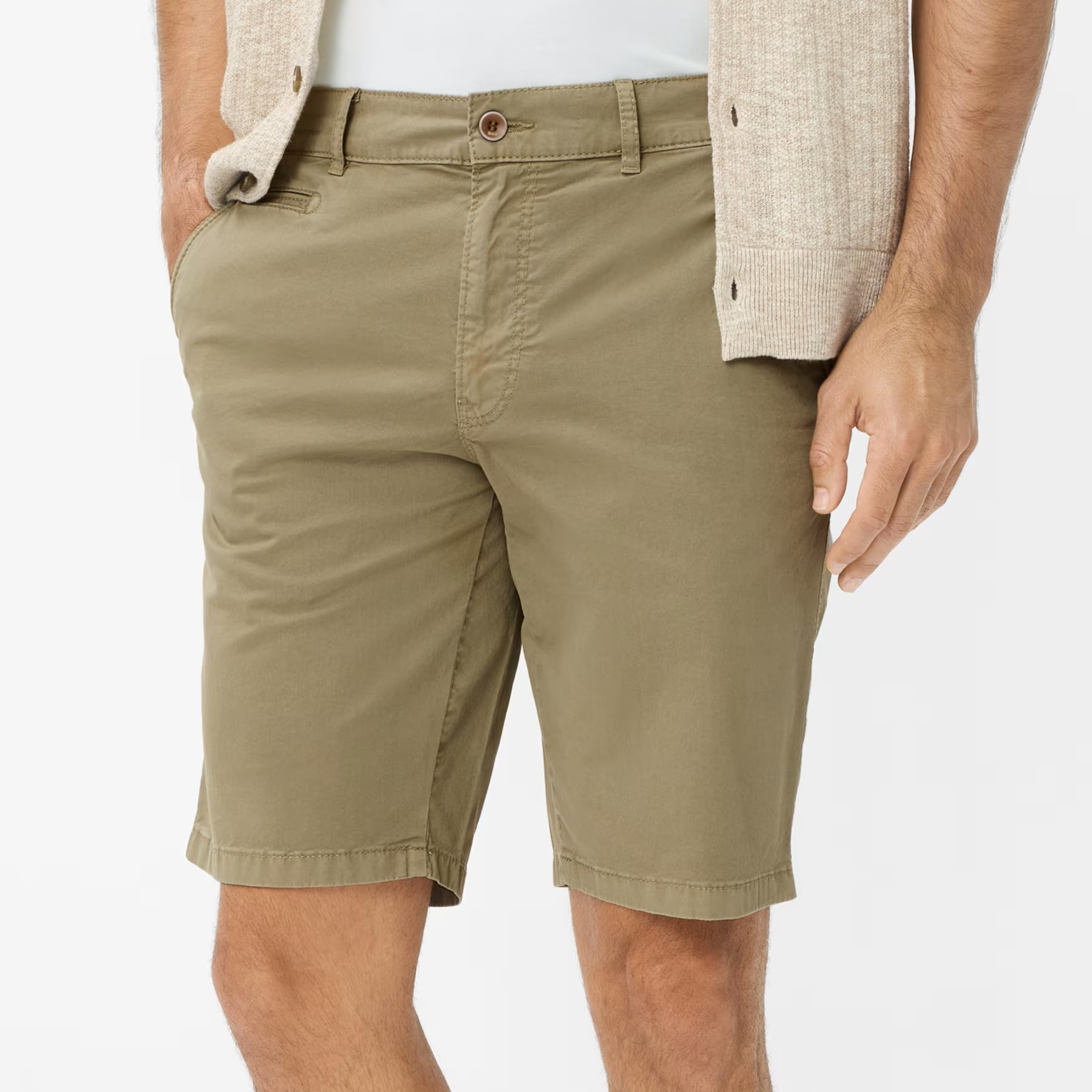 Brax Bari Cotton Flex Shorts - Khaki