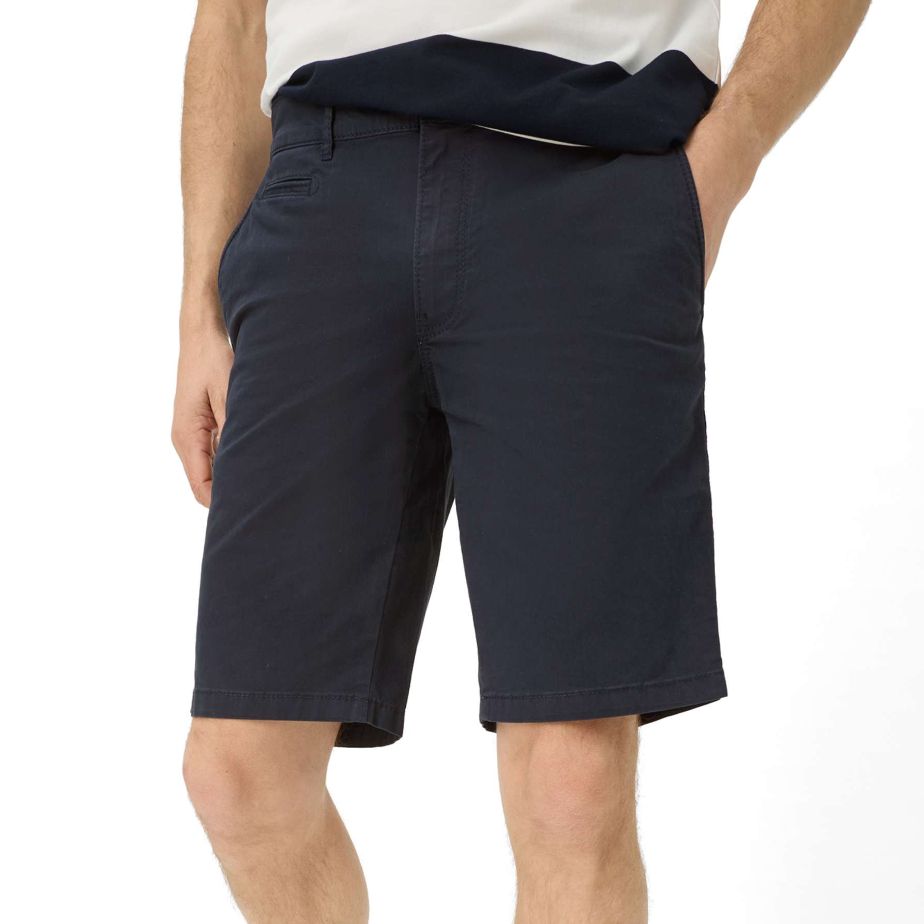 Brax Bari Cotton Flex Shorts - Navy
