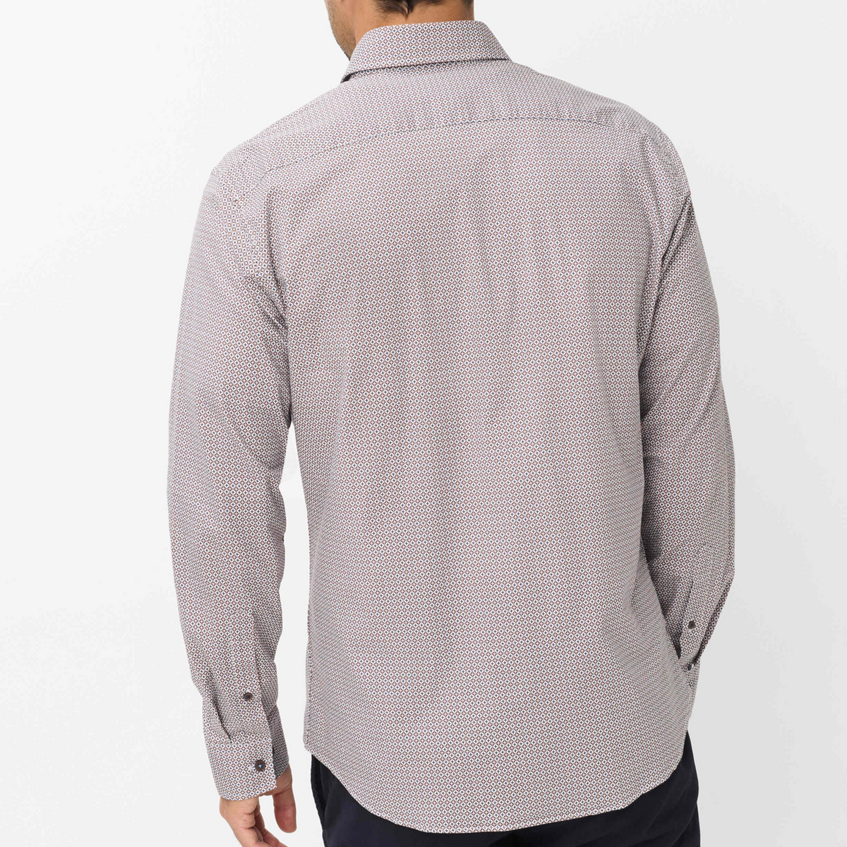 Brax Daniel Geometric Print Shirt - Cappuccino