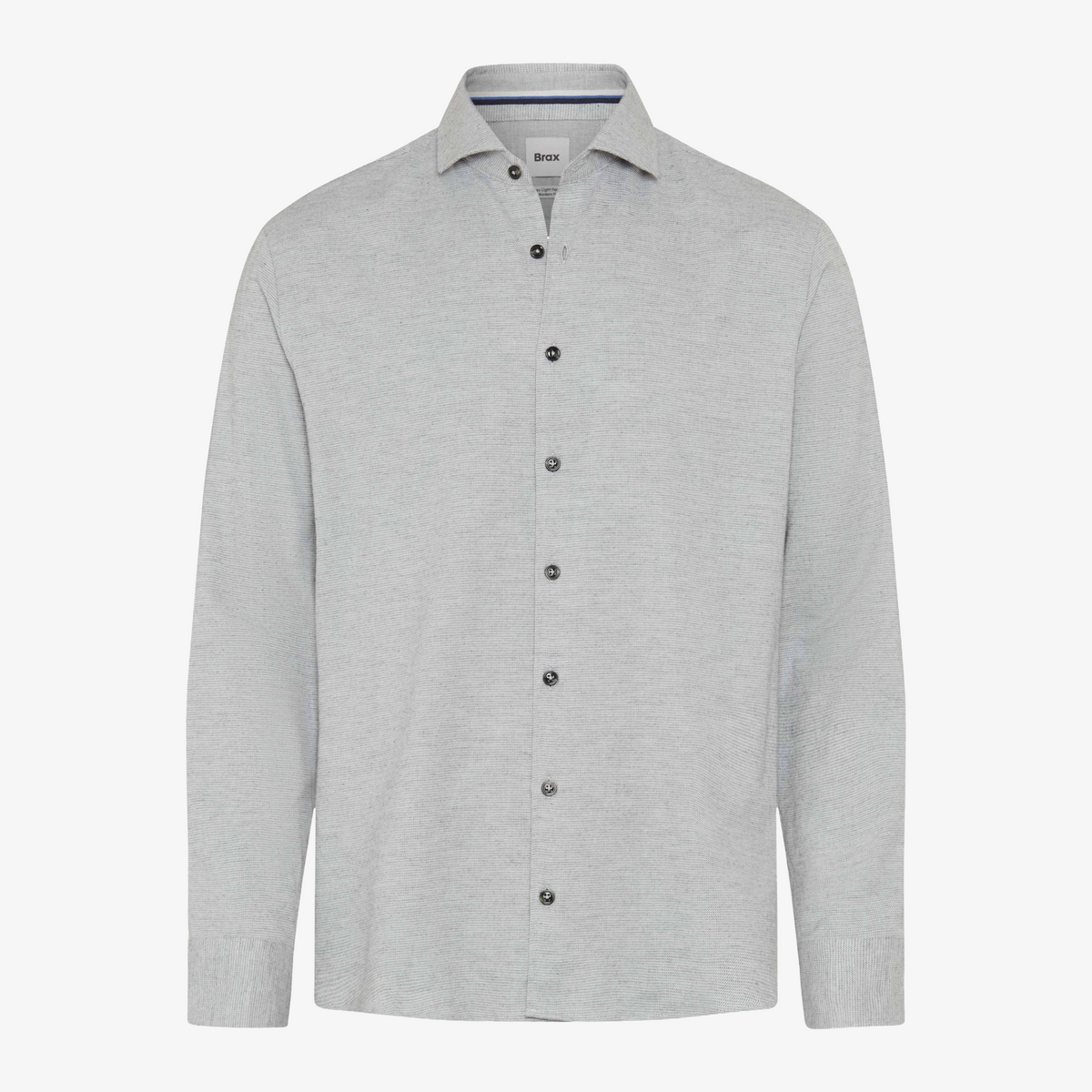 Brax Harold Cotton Flannel Shirt - Light Grey