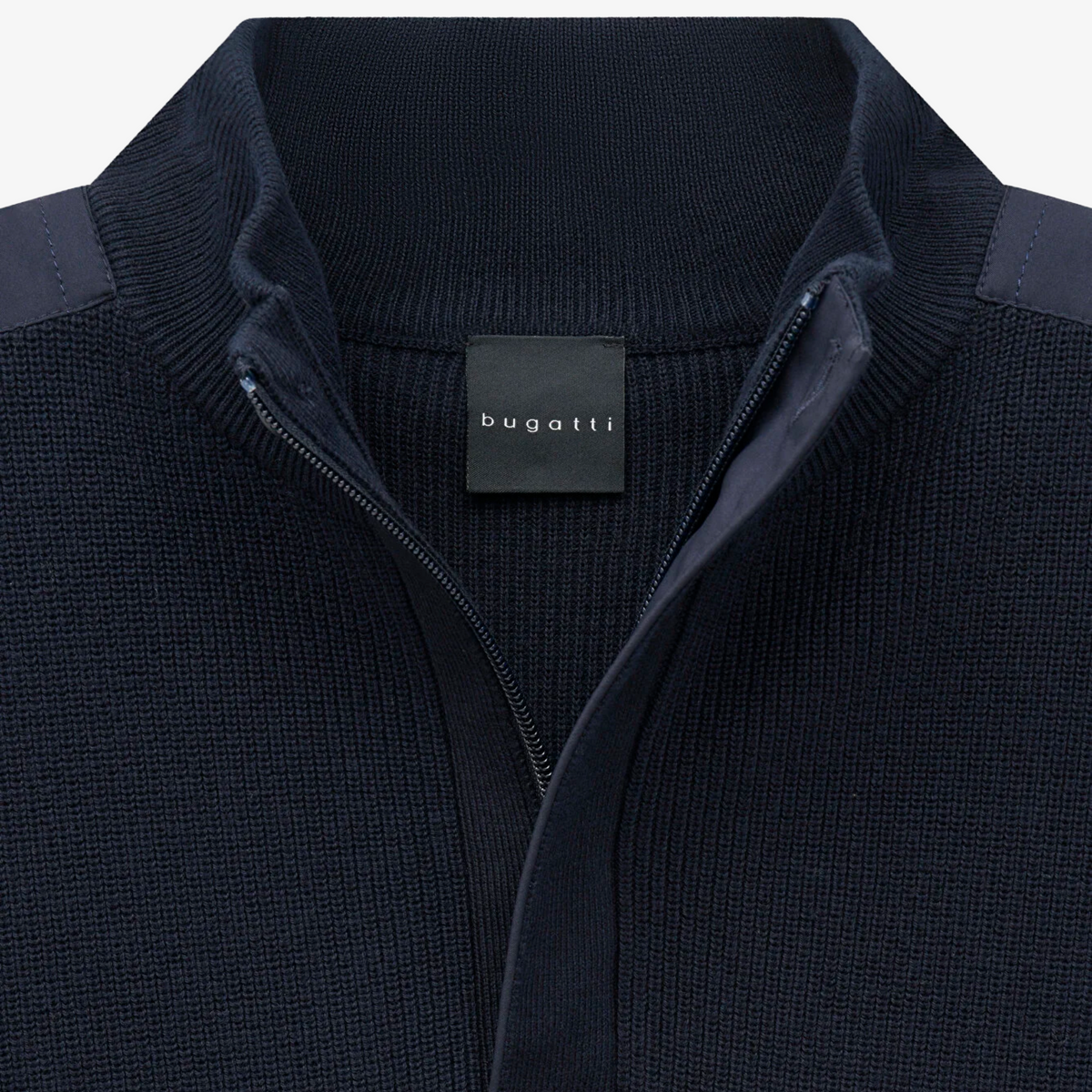 Bugatti Troyer Half Zip Knitted Jumper - Navy