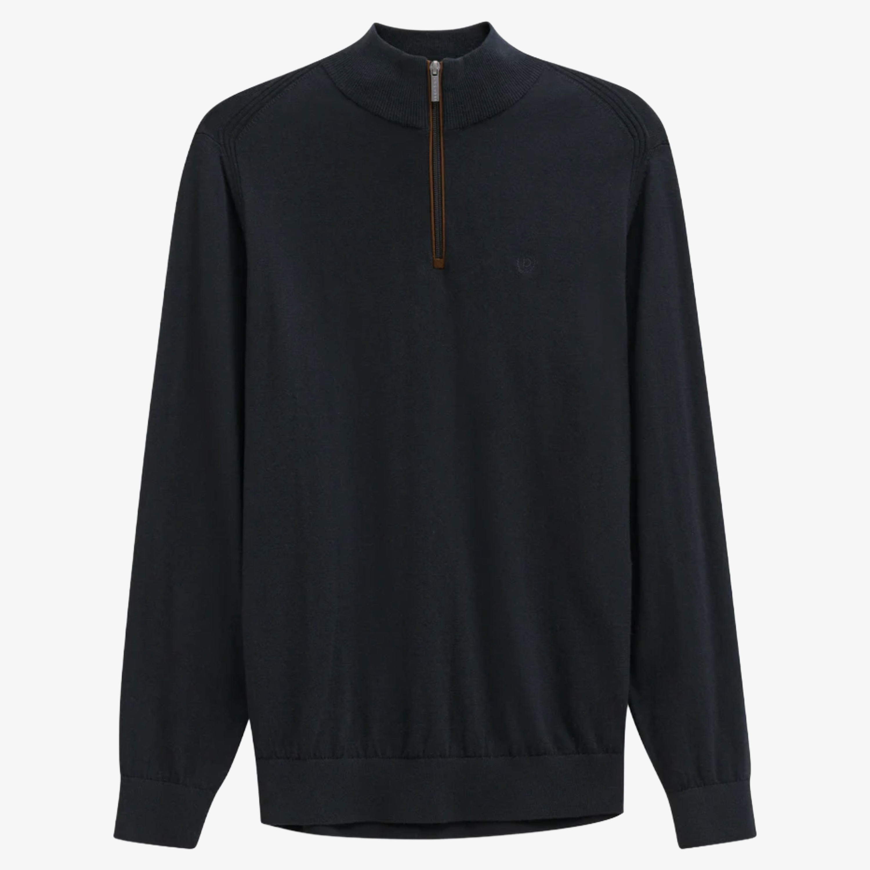 Bugatti Cotton Half Zip Knitted Jumper - Dark Navy