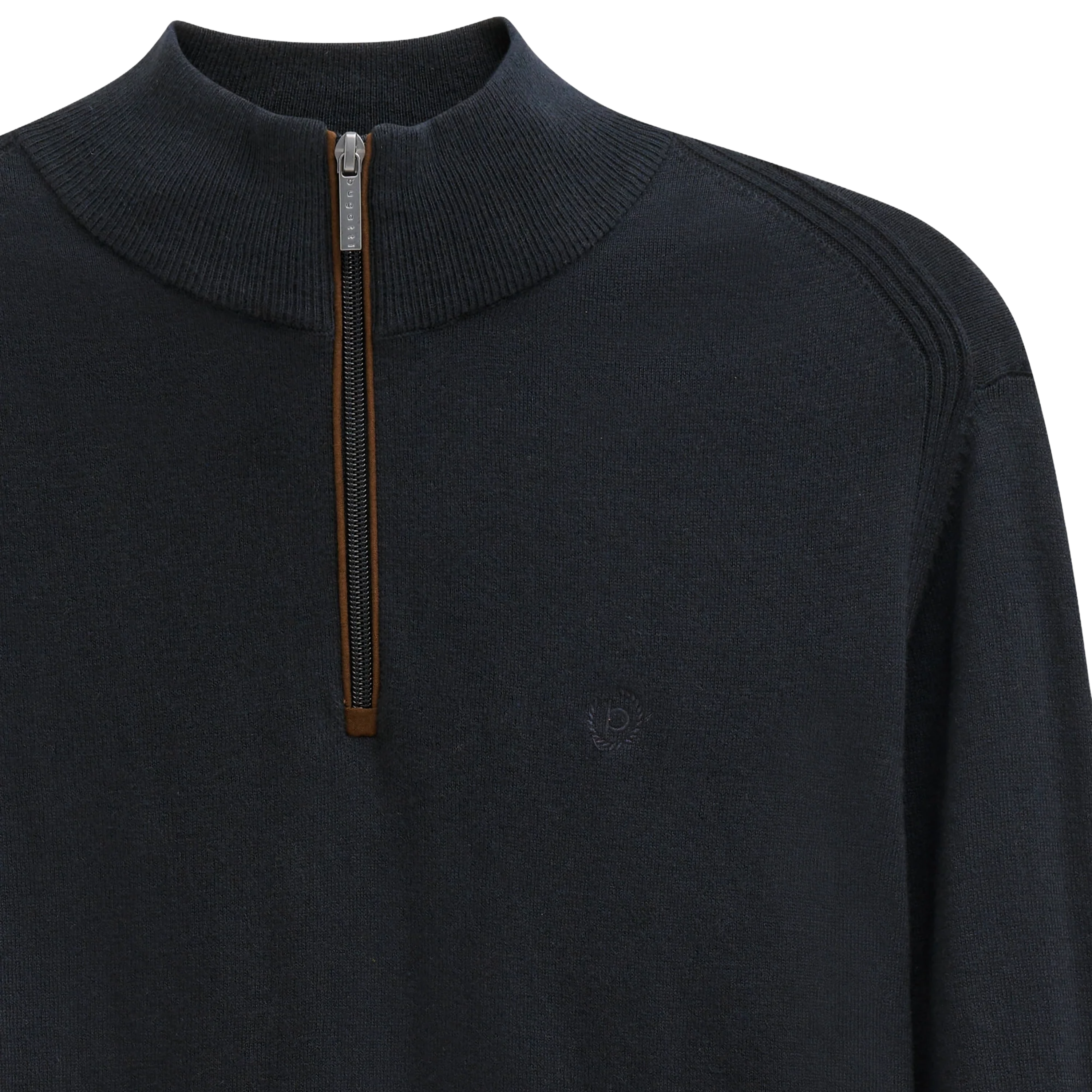 Bugatti Cotton Half Zip Knitted Jumper - Dark Navy