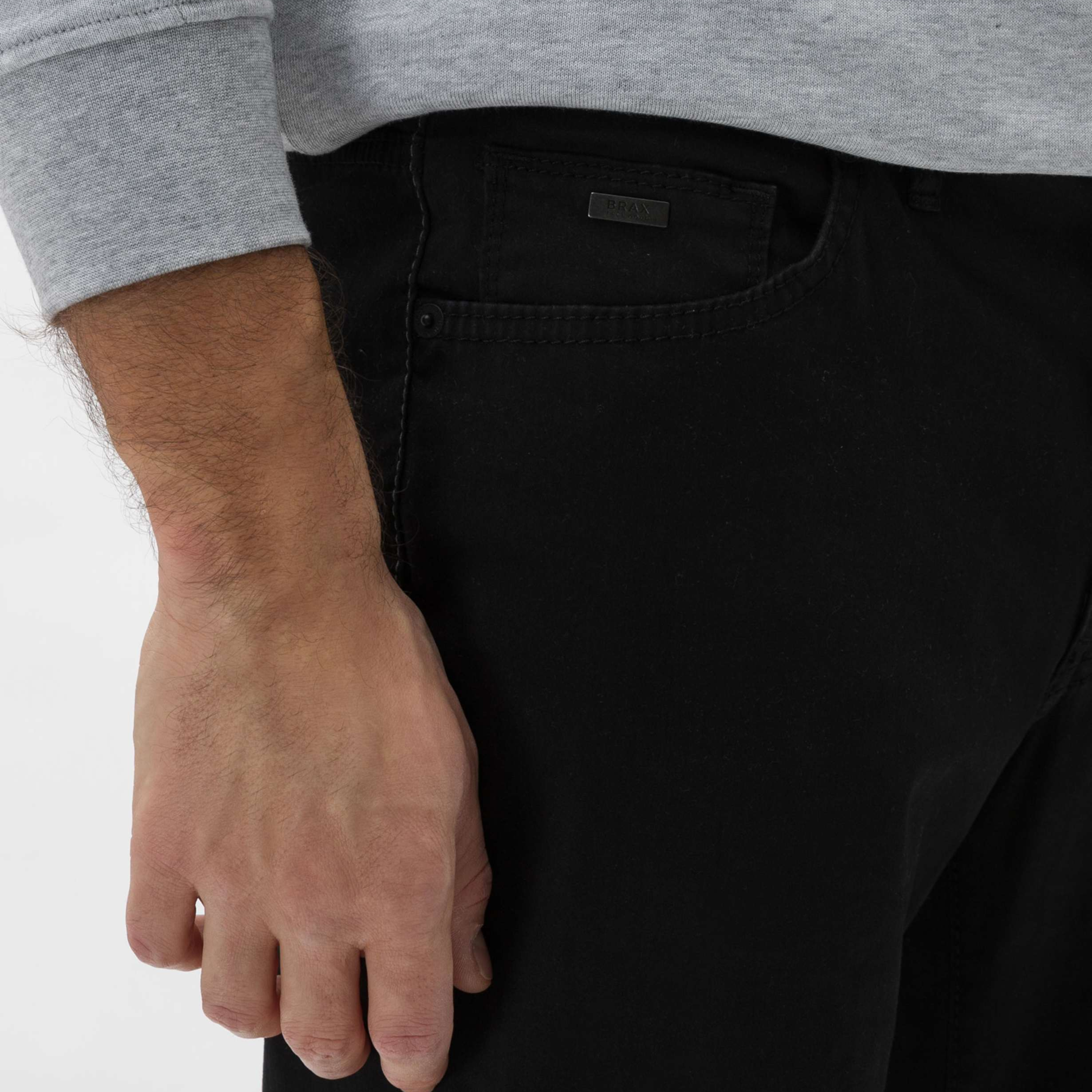 Brax Cadiz Straight Fit Perma Trousers - Black