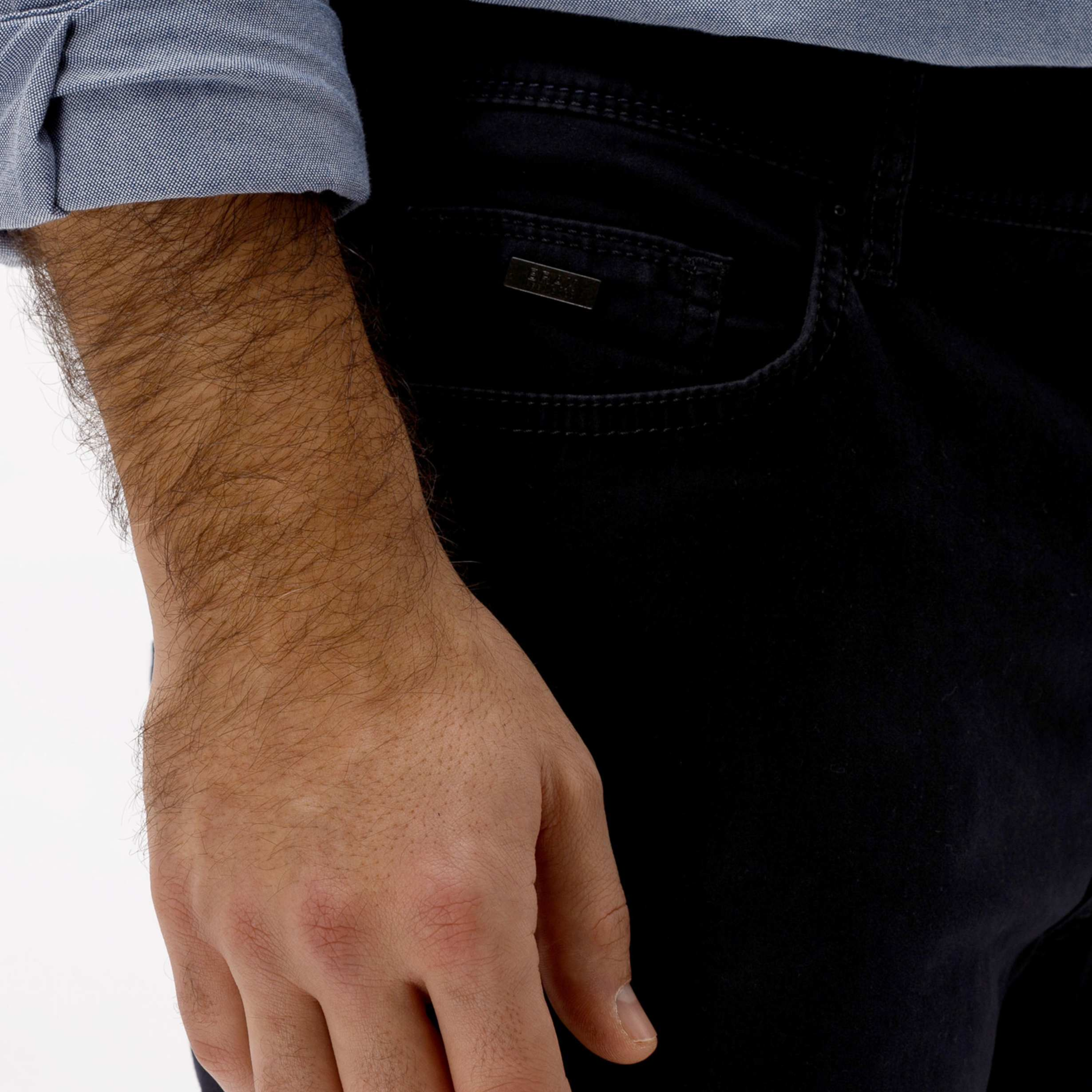 Brax Cadiz Straight Fit Perma Trousers - Navy