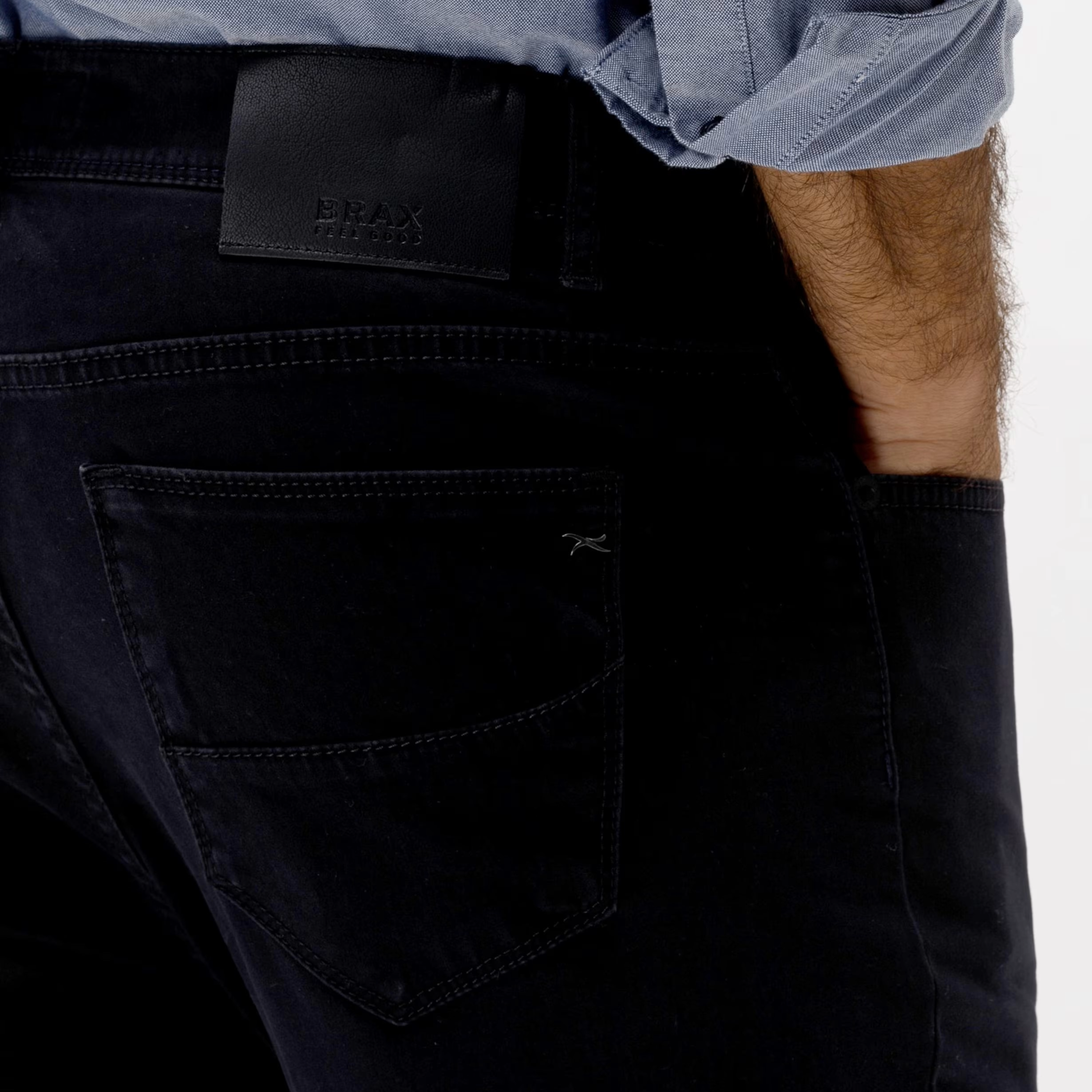 Brax Cadiz Straight Fit Perma Trousers - Navy