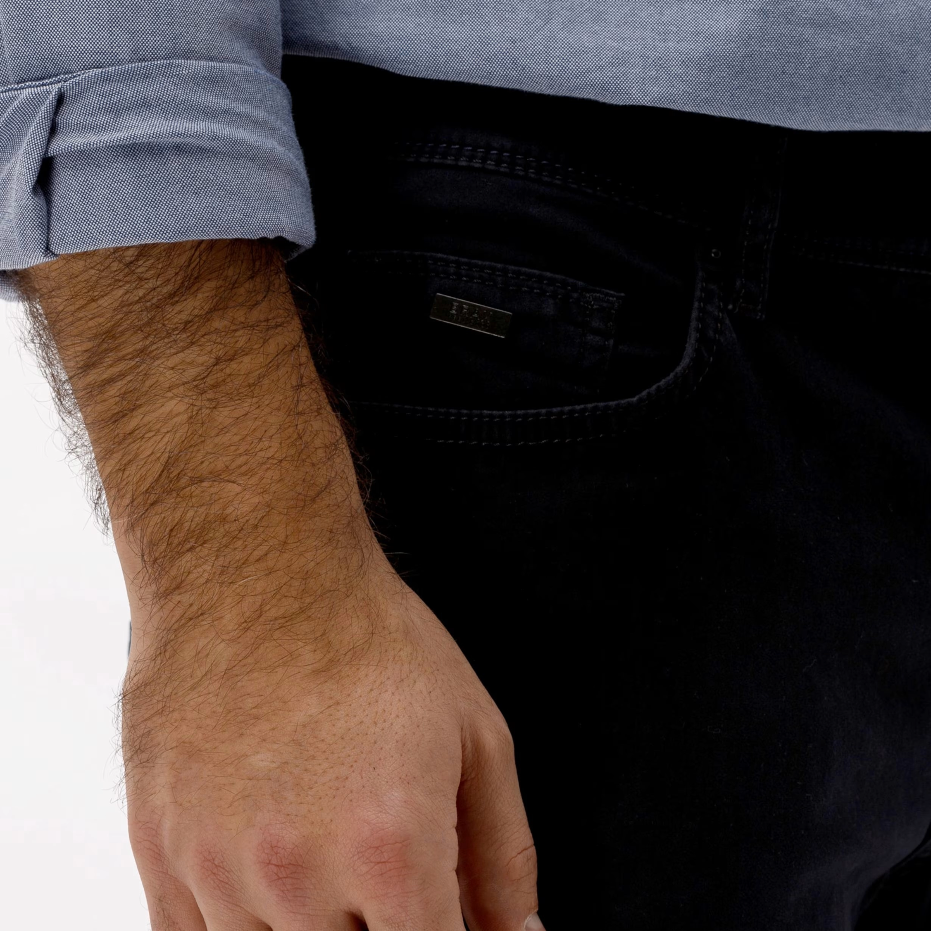 Brax Cadiz Straight Fit Perma Trousers - Navy
