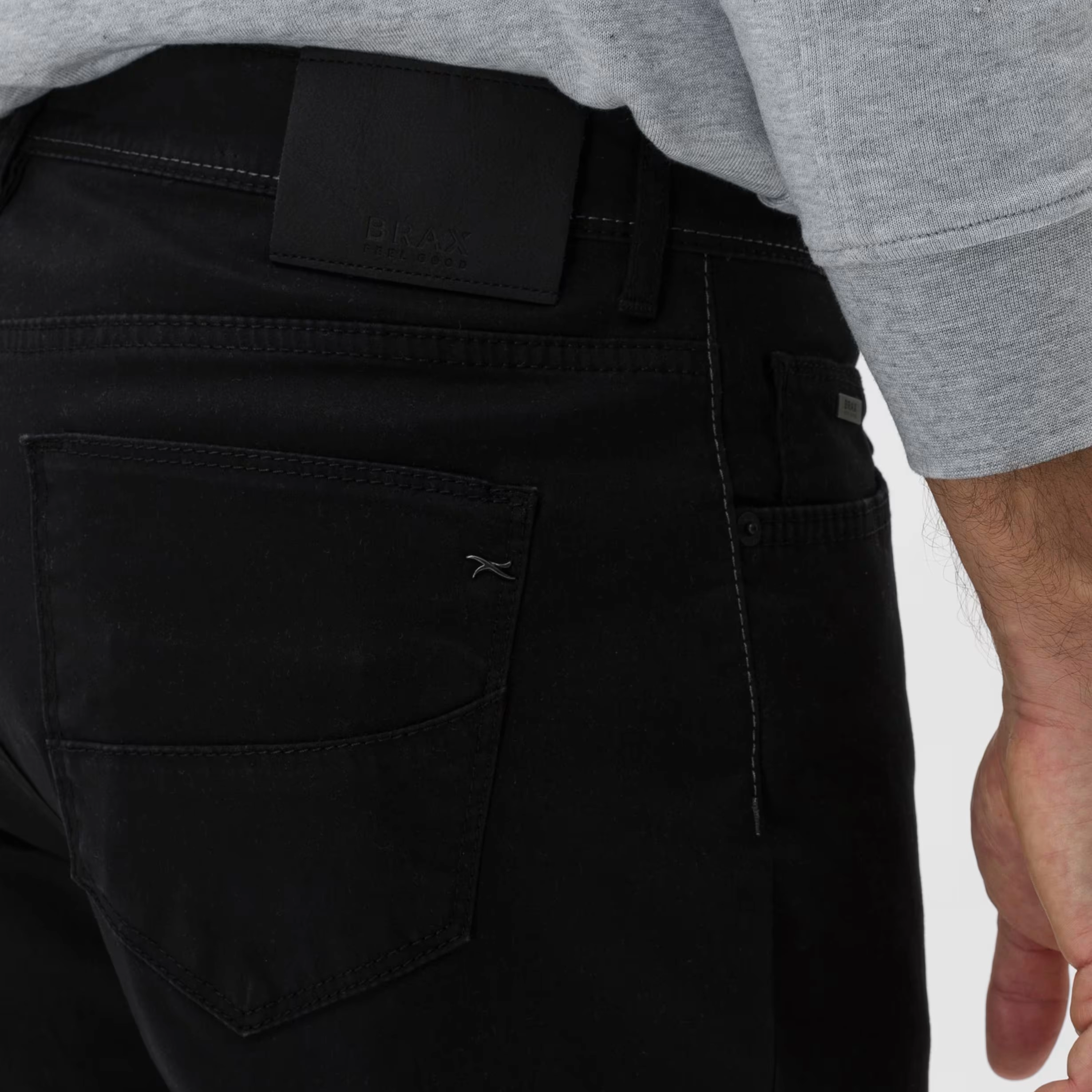 Brax Cadiz Straight Fit Perma Trousers - Black