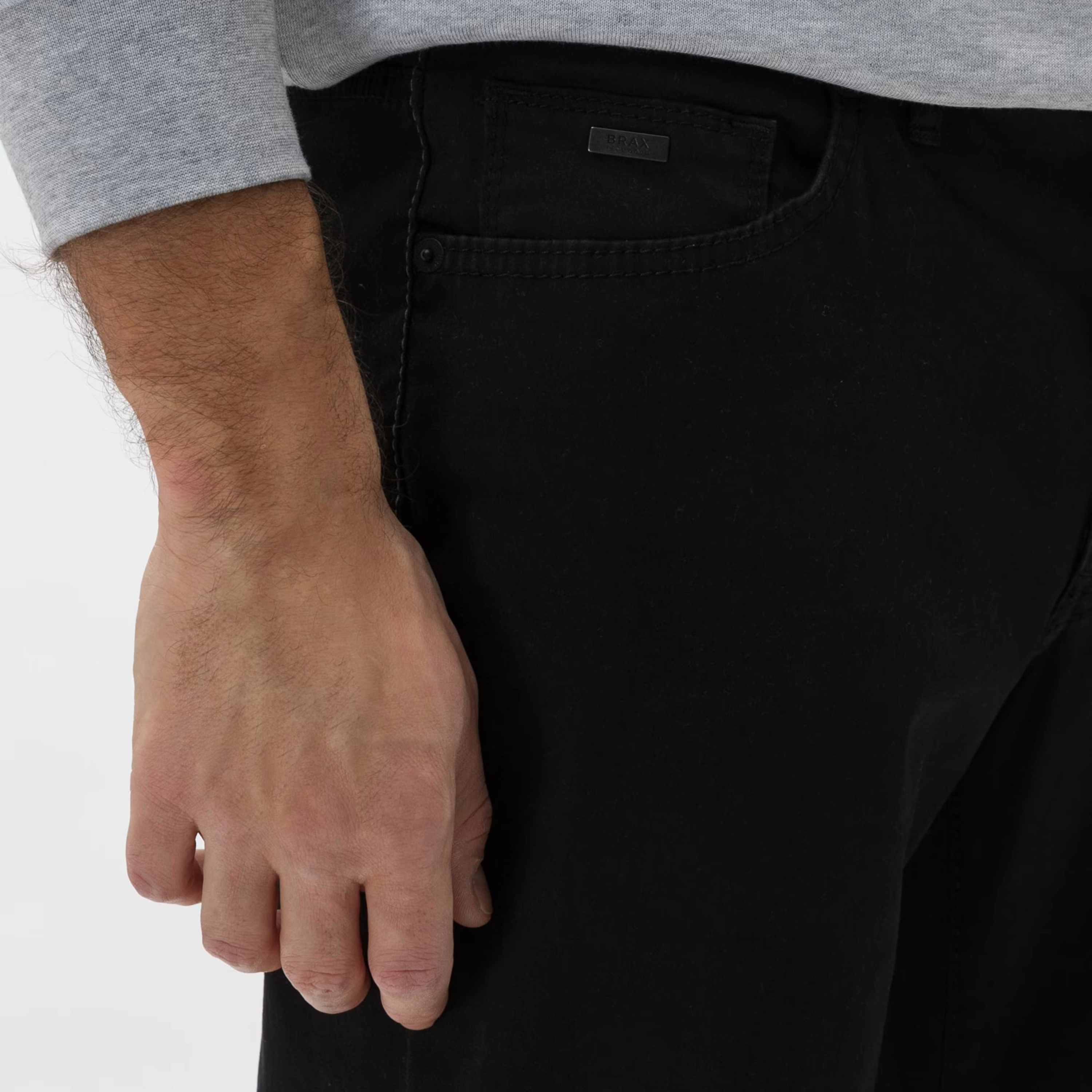 Brax Cadiz Straight Fit Perma Trousers - Black