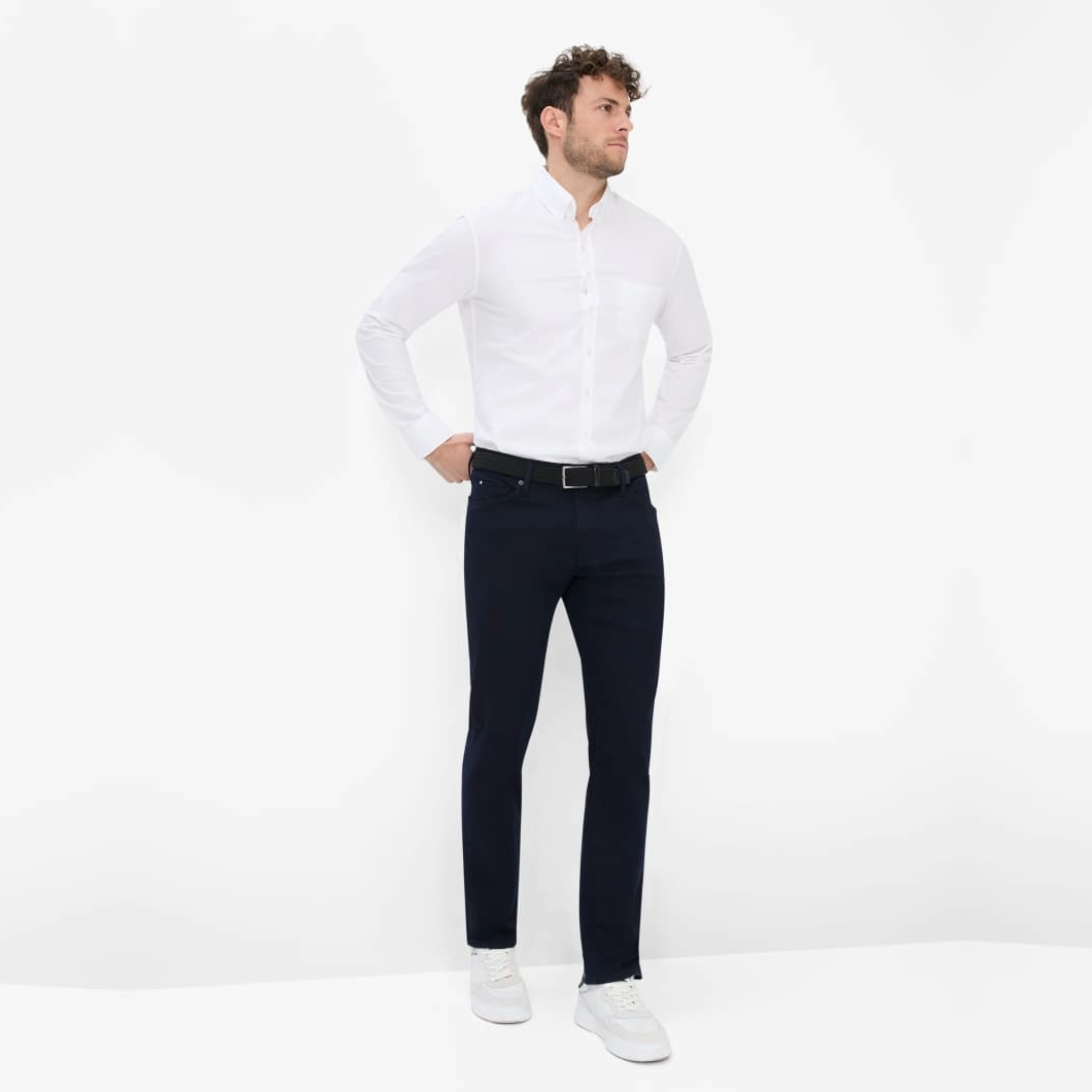 Brax Chuck Hi-Flex Extreme Slim Fit Perma Trousers - Blue Black