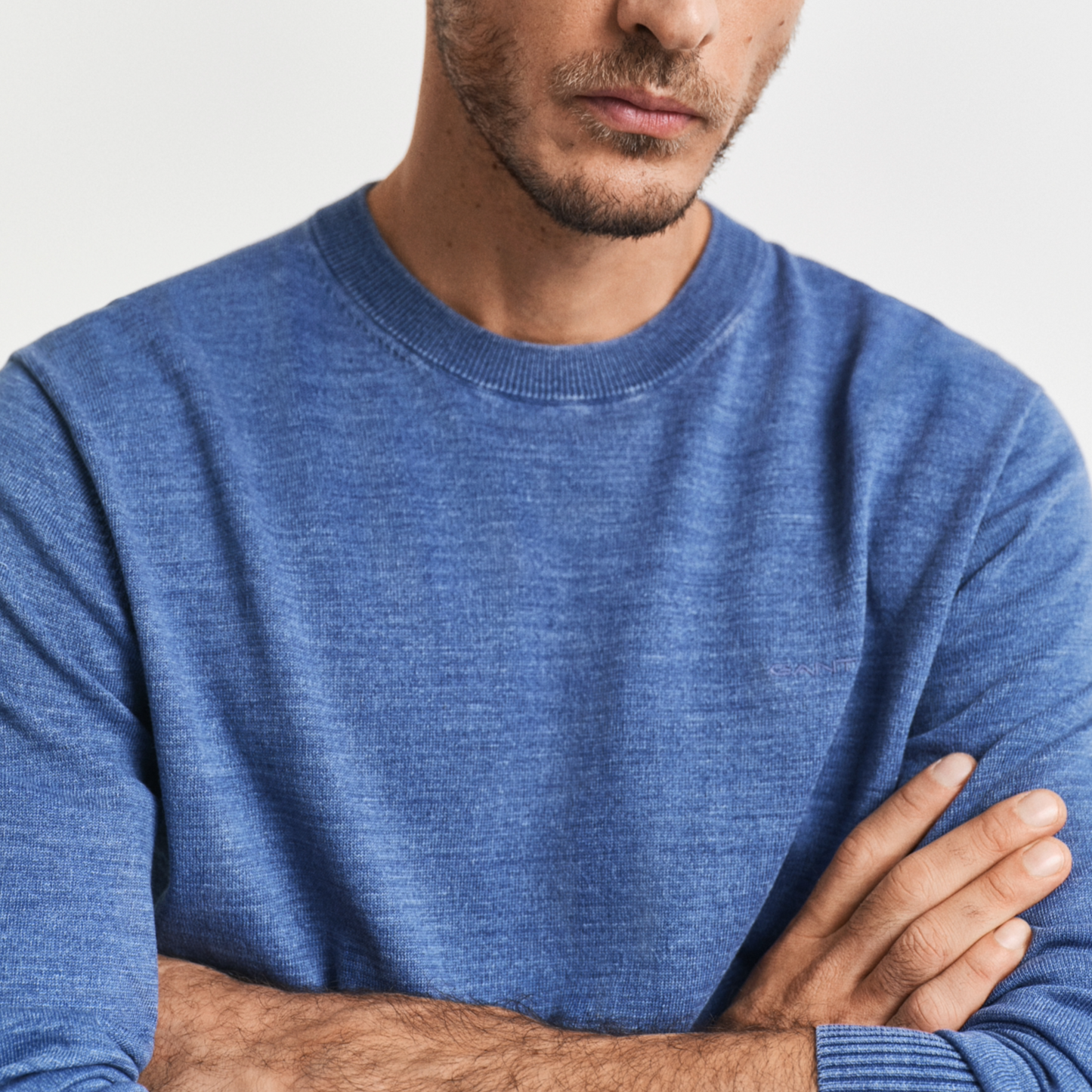 Gant Sunfaded Crew Neck Cotton Sweater - Persian Blue