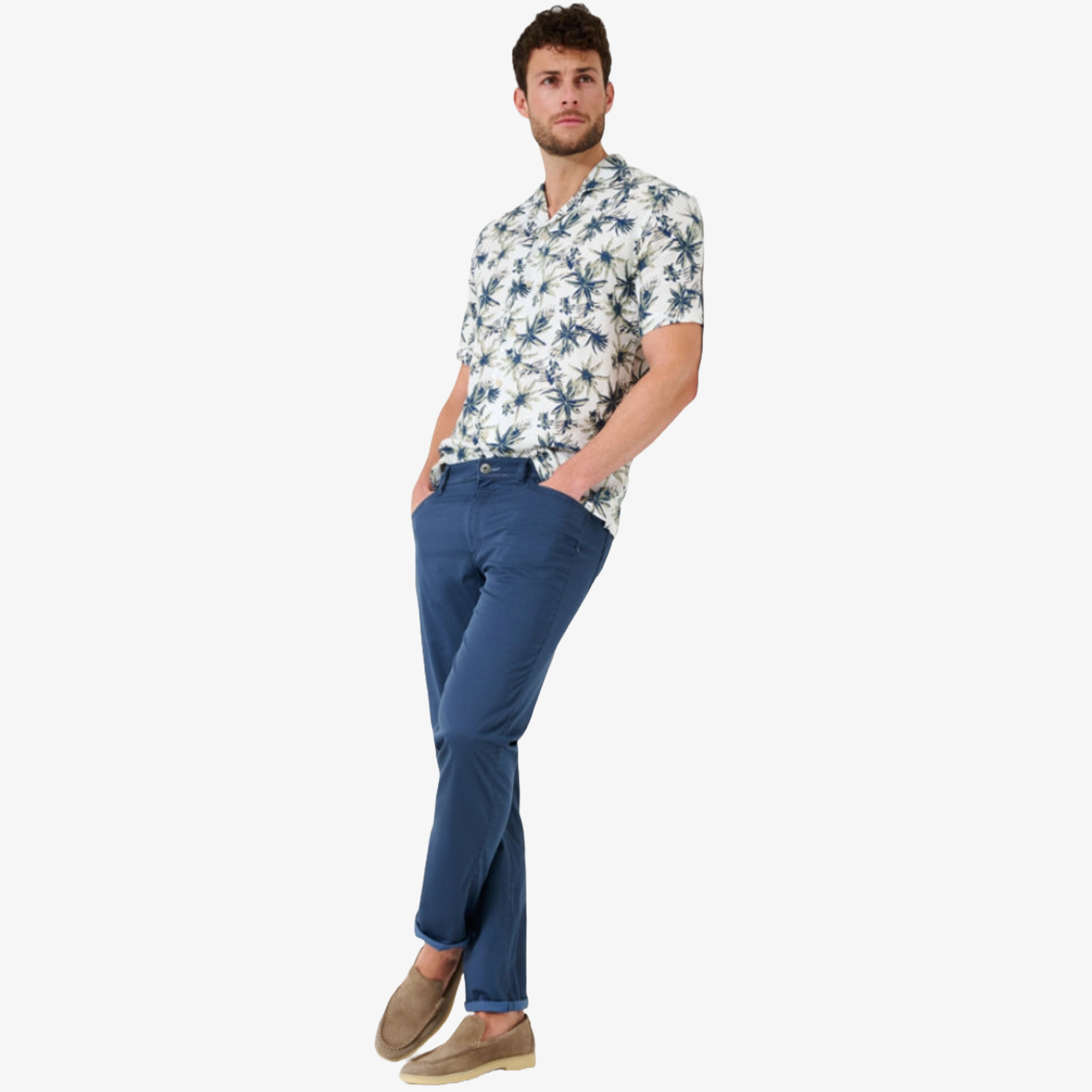 Brax Cadiz U Ultralight Straight Fit Trousers - Cove Blue