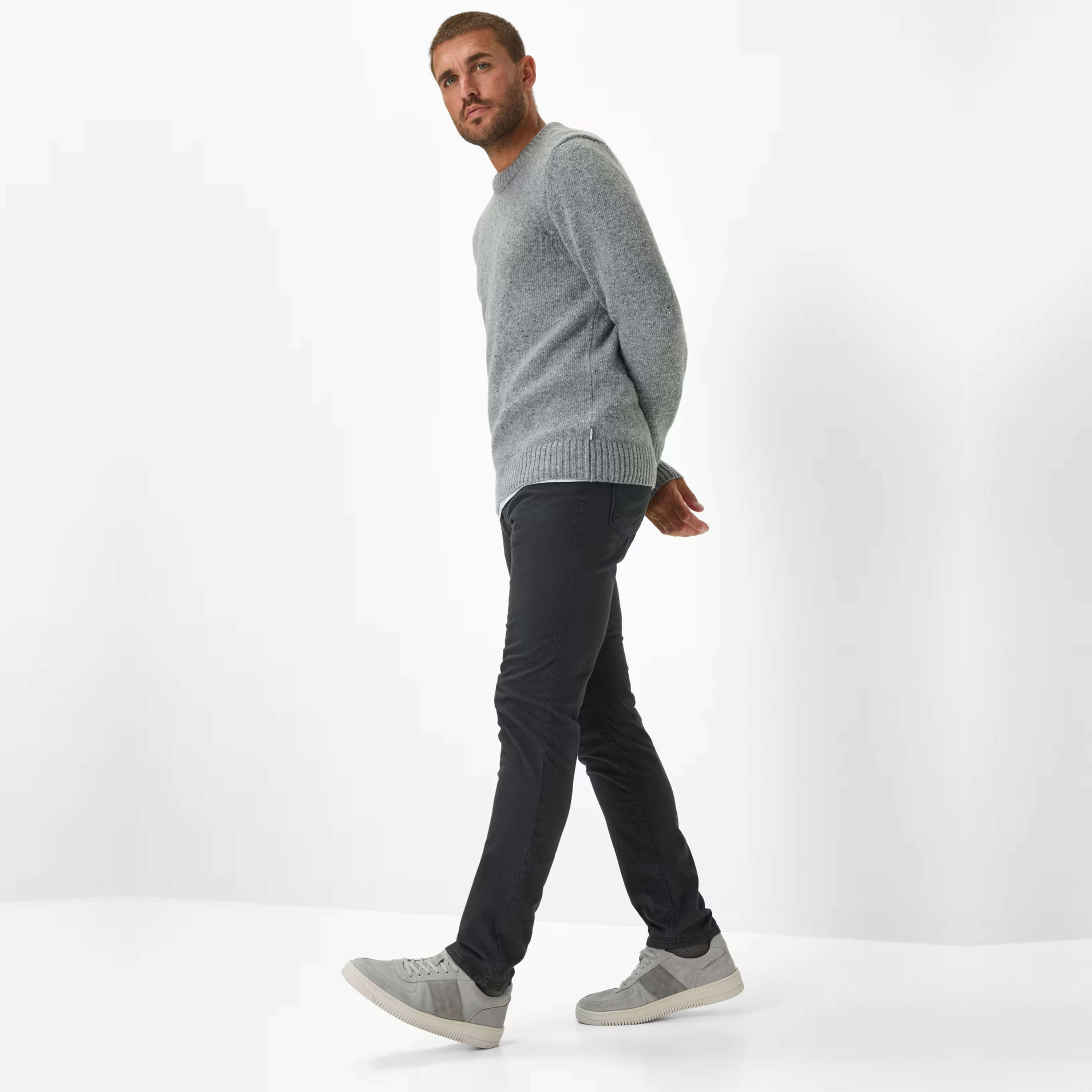 Brax Chuck Hi-Flex Slim Fit Trousers - Grey
