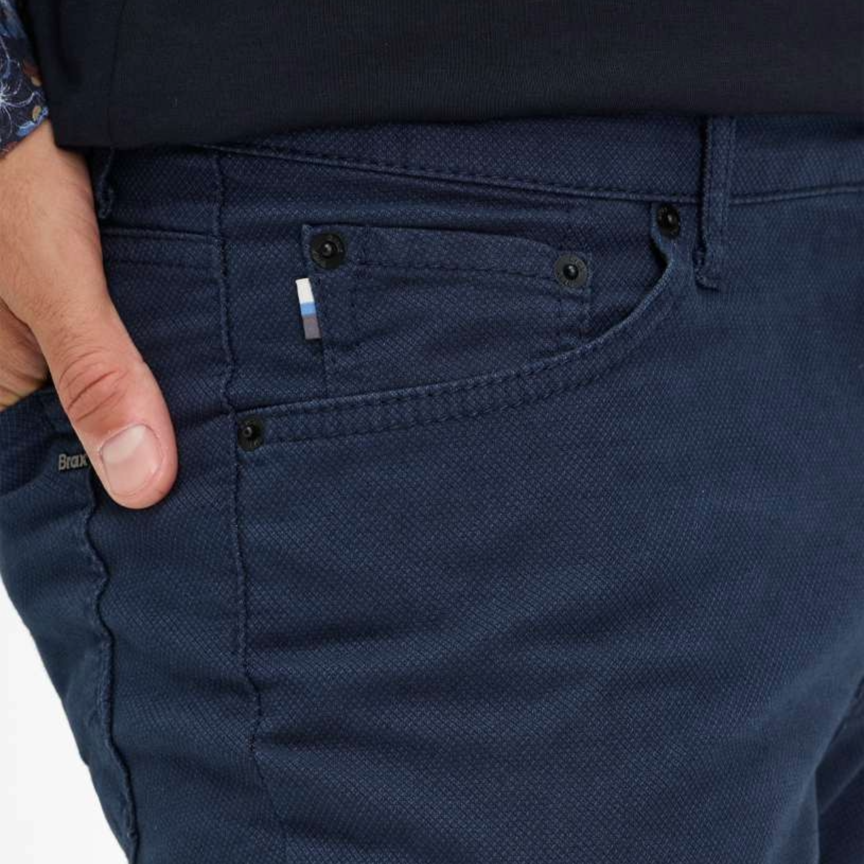 Brax Chuck Hi-Flex Slim Fit Trousers - Navy