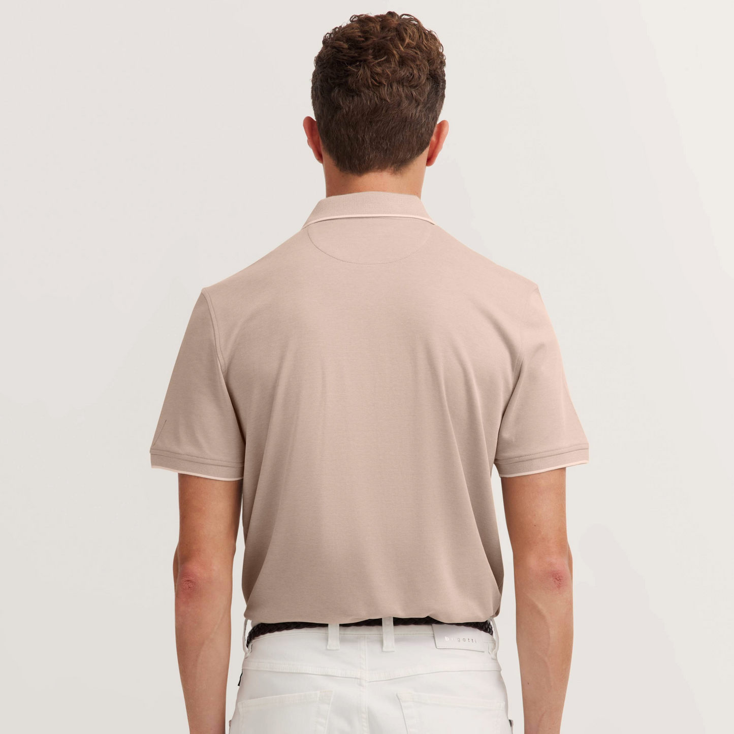 Bugatti Polo Shirt With Trim - Taupe