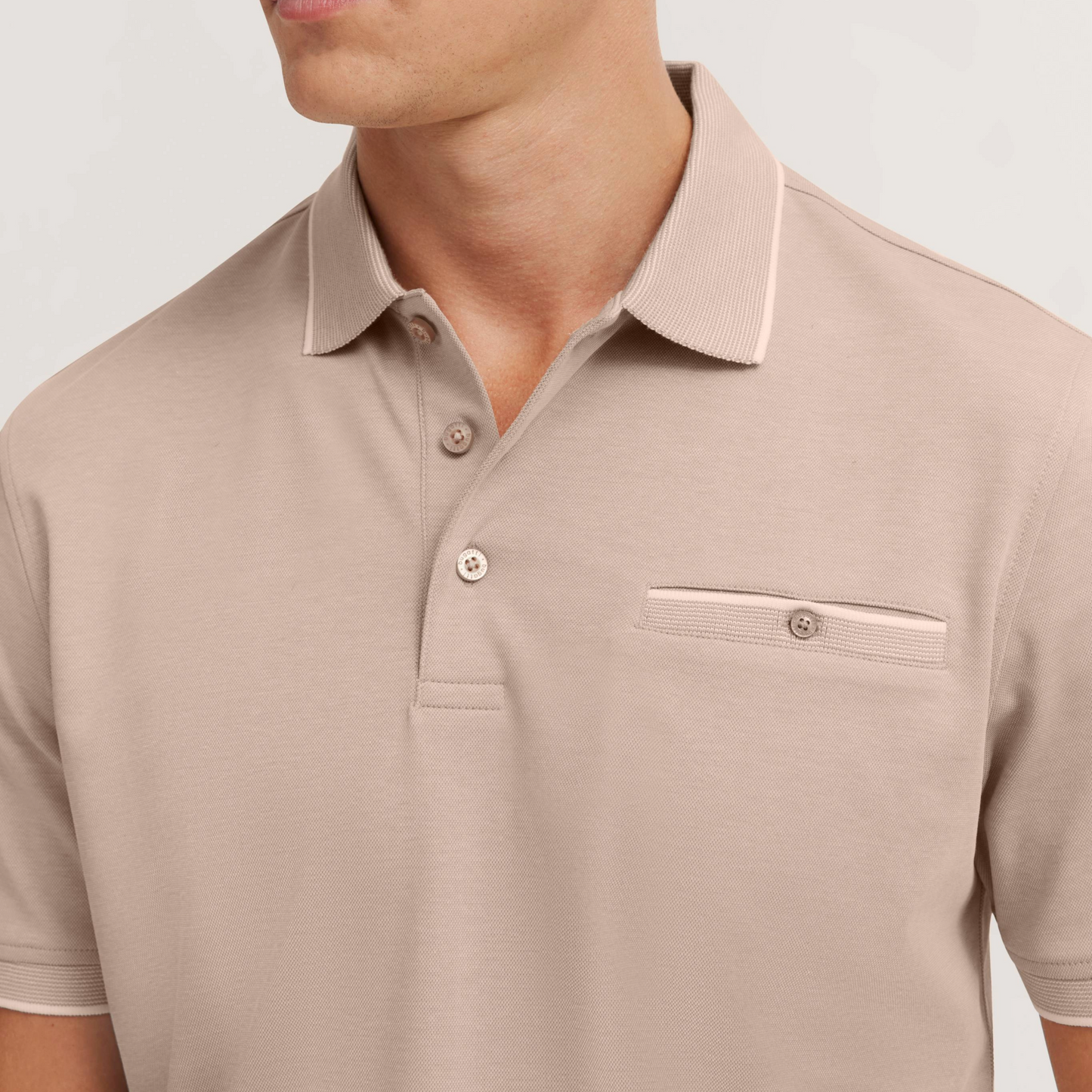 Bugatti Polo Shirt With Trim - Taupe