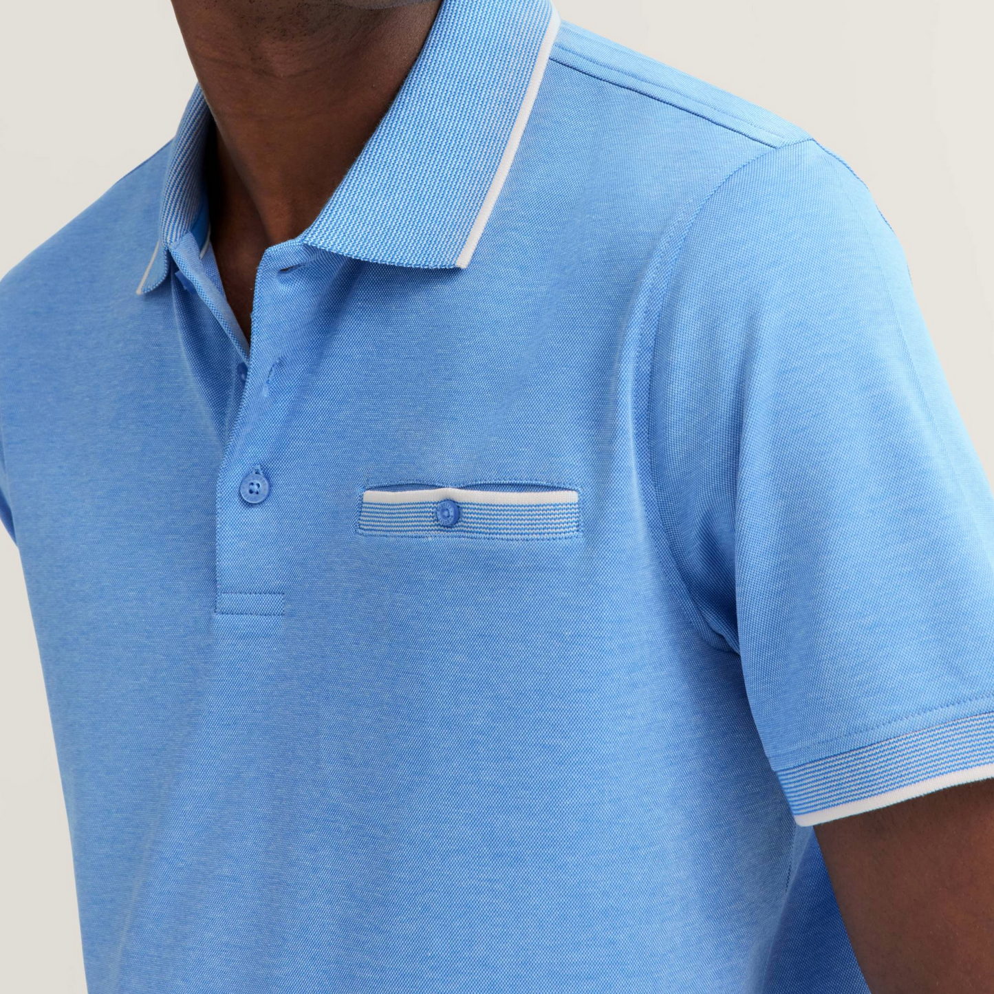 Bugatti Polo Shirt With Trim - Blue-Grey